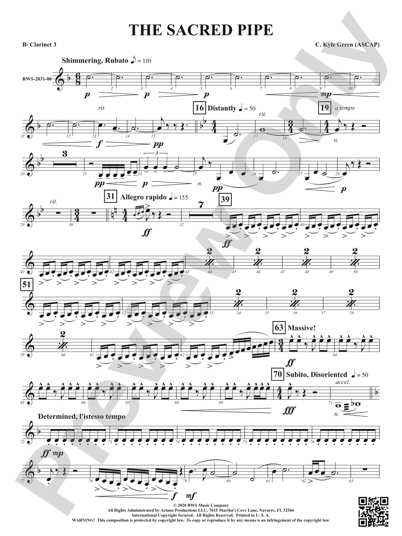 The Sacred Pipe: 3rd B-flat Clarinet