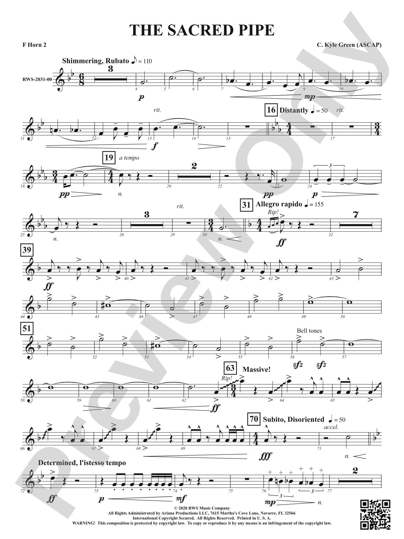 The Sacred Pipe: 2nd F Horn