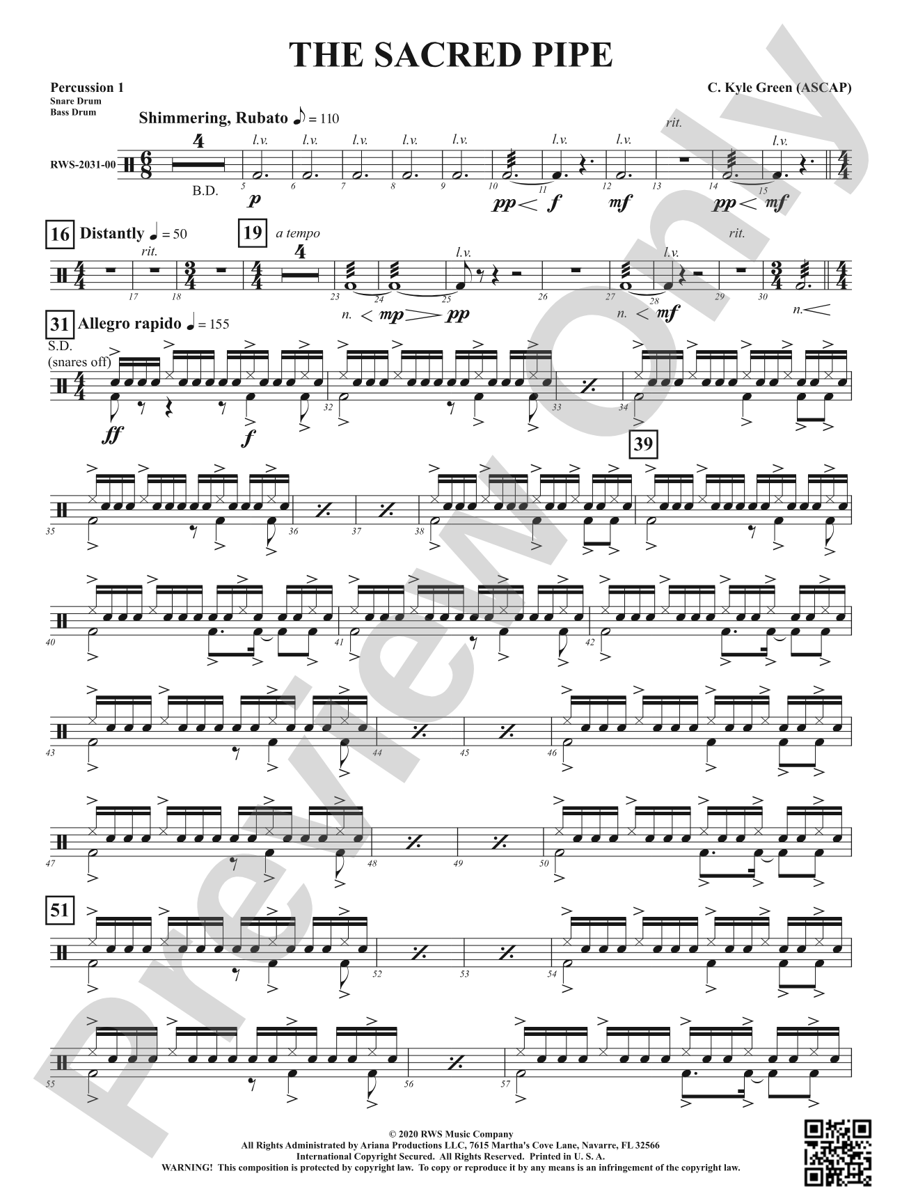 The Sacred Pipe: 1st Percussion
