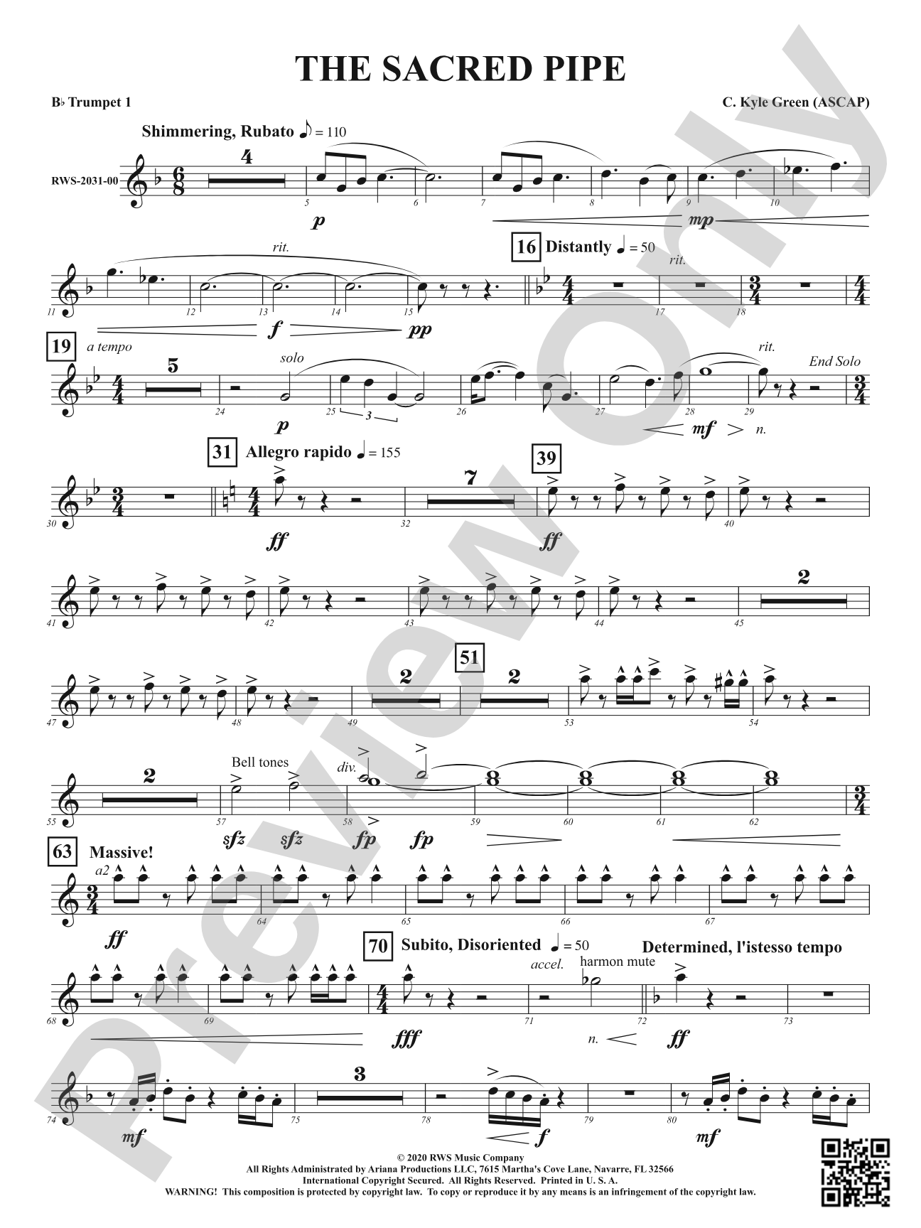 The Sacred Pipe: 1st B-flat Trumpet