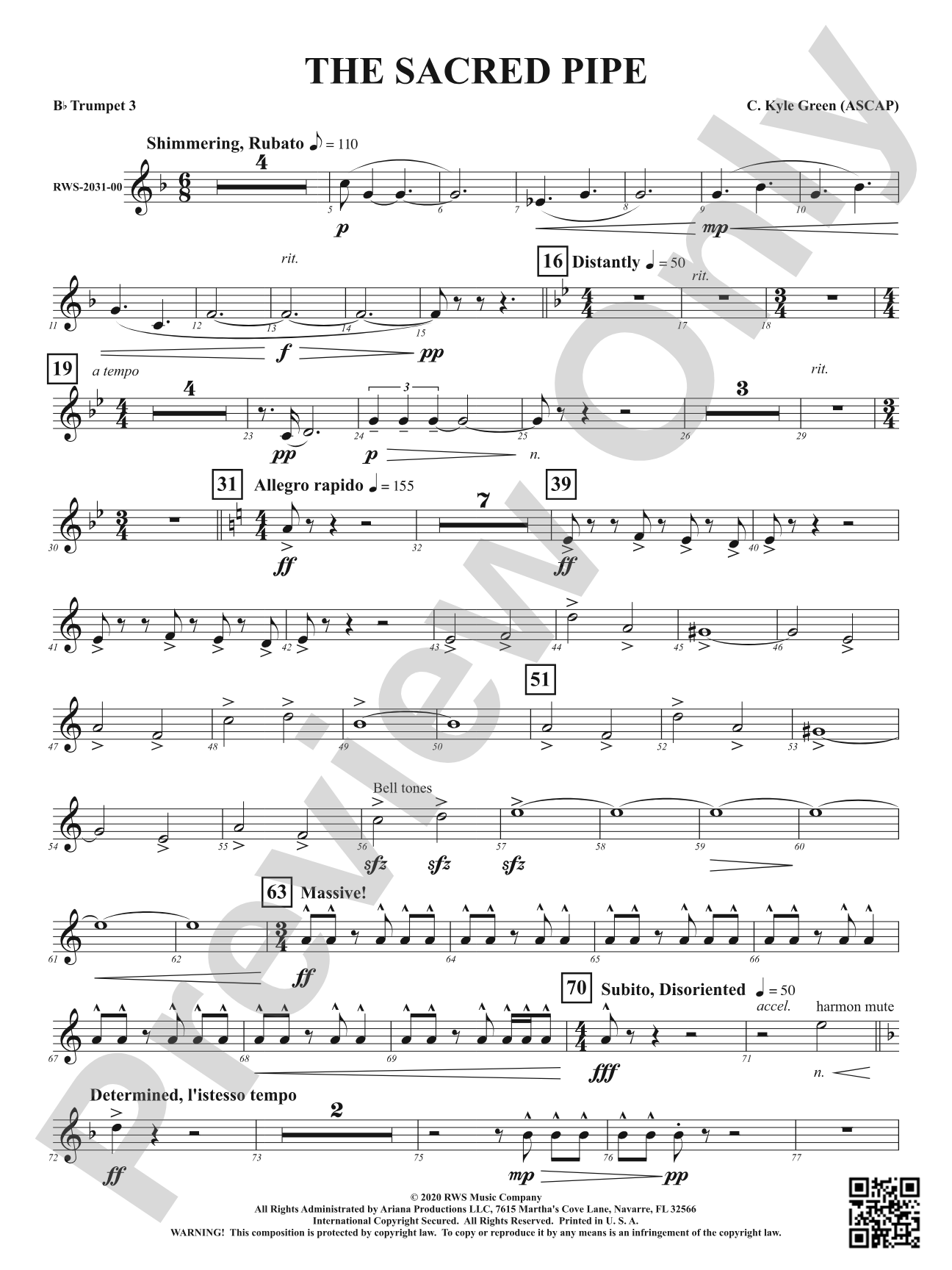 The Sacred Pipe: 3rd B-flat Trumpet