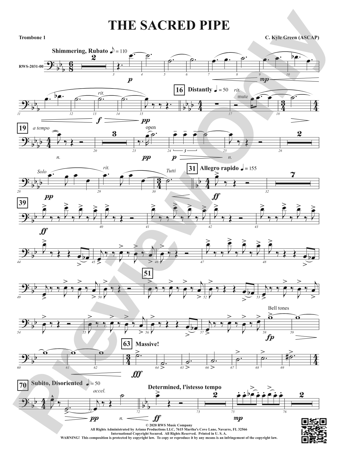 The Sacred Pipe: 1st Trombone