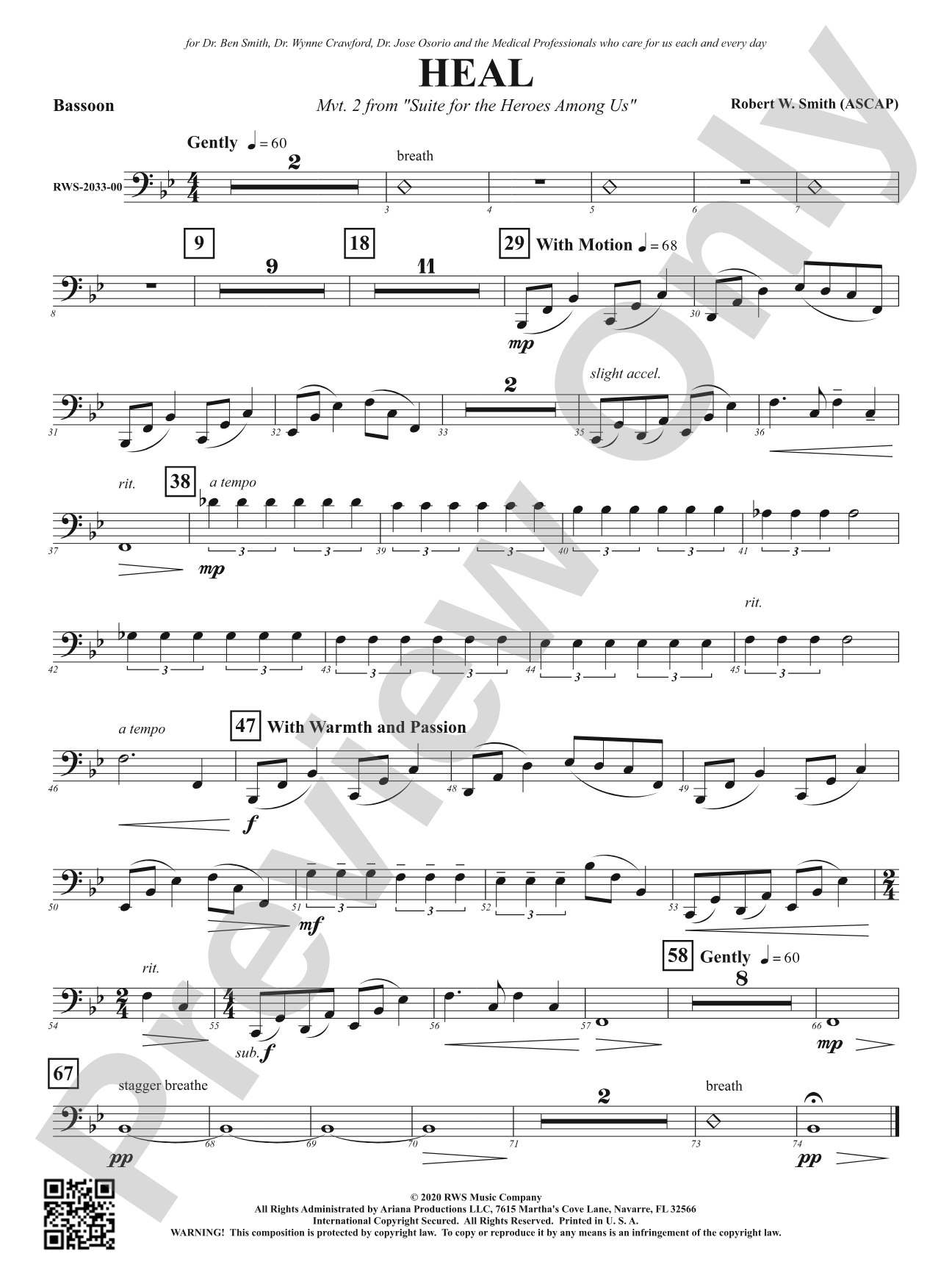Heal - Mvt. 2 from <i>Suite for the Heroes Among Us</i>: Bassoon