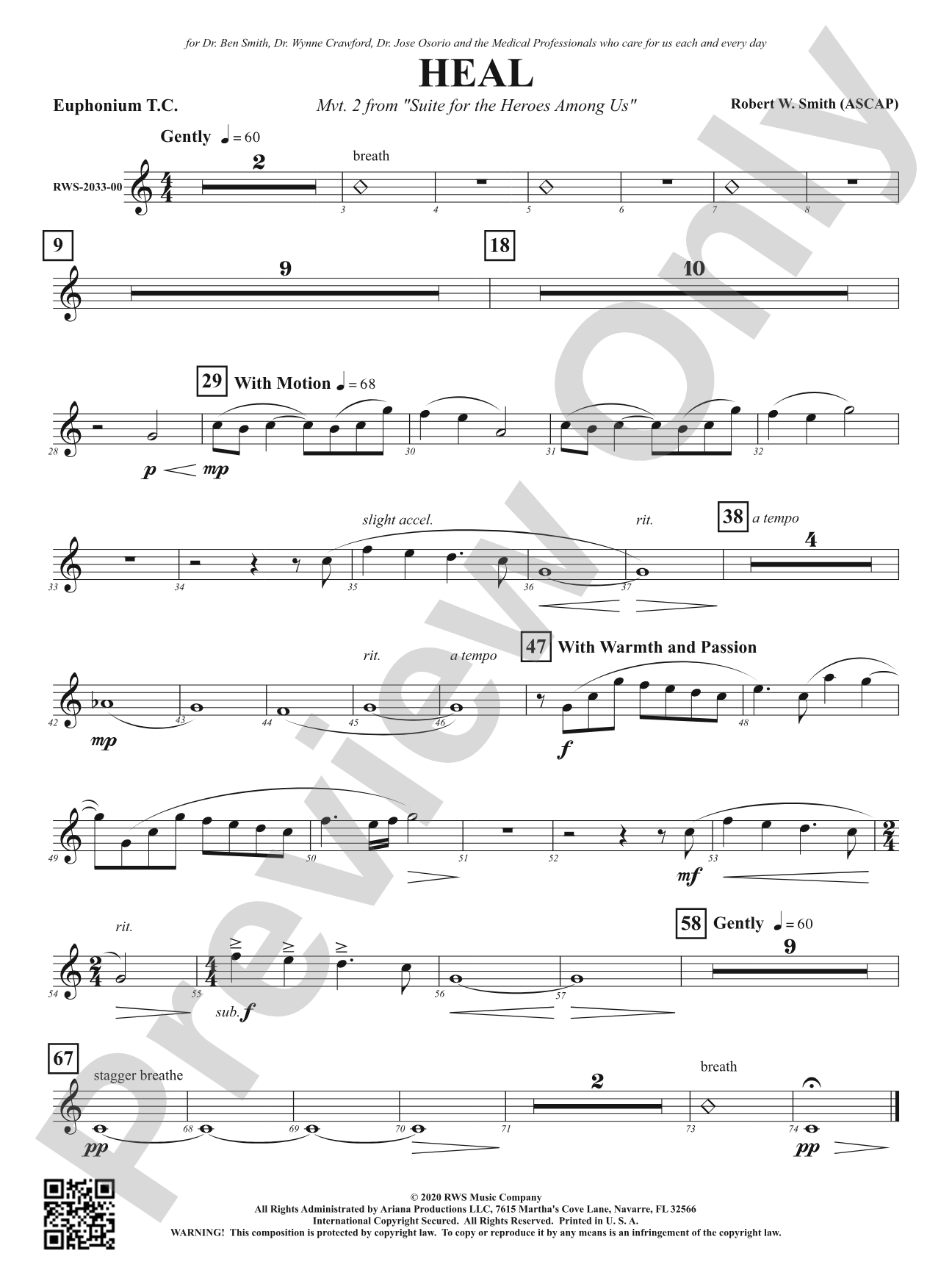 Heal - Mvt. 2 from <i>Suite for the Heroes Among Us</i>: Baritone T.C.