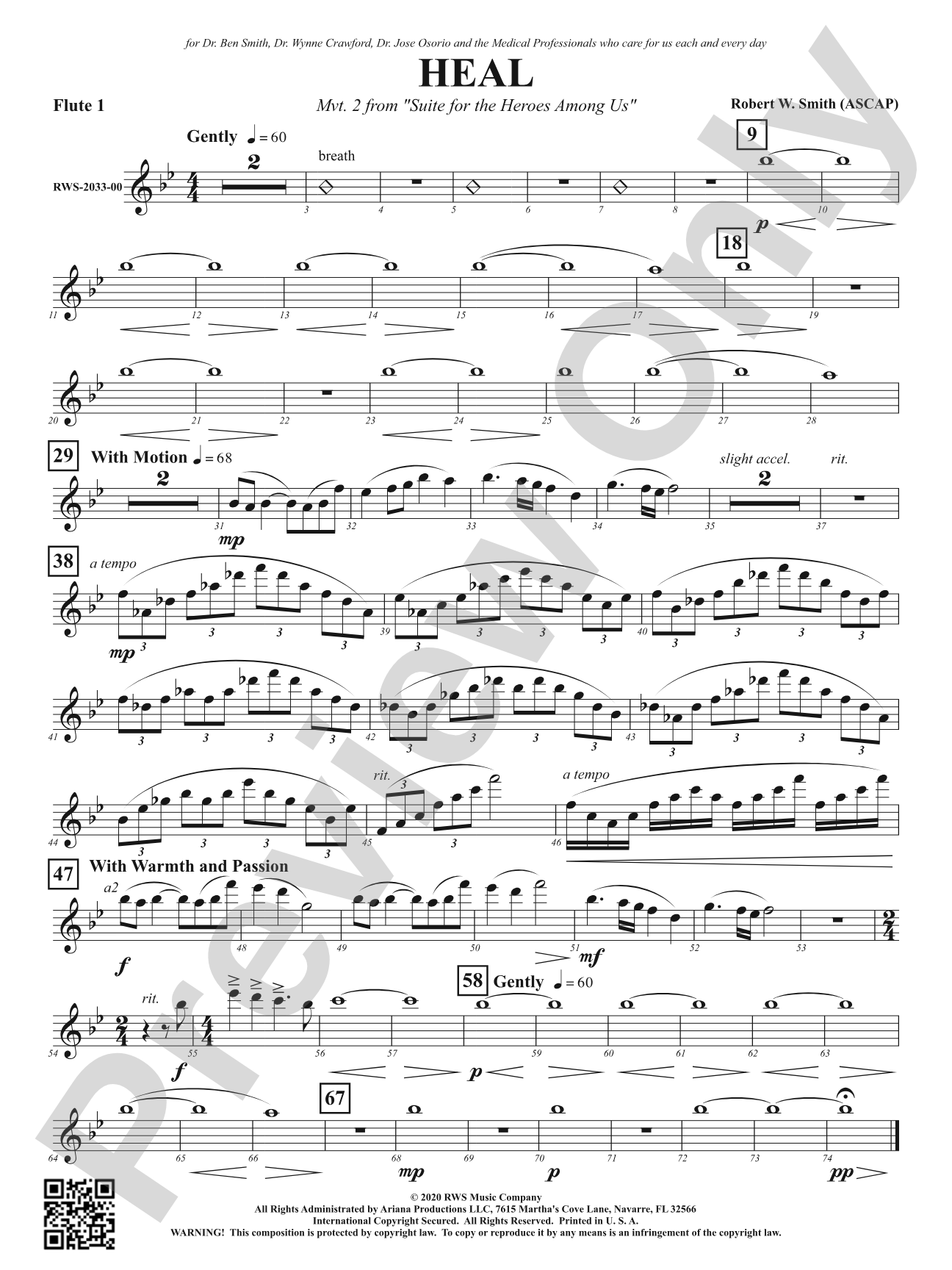 Heal - Mvt. 2 from <i>Suite for the Heroes Among Us</i>: 1st Flute