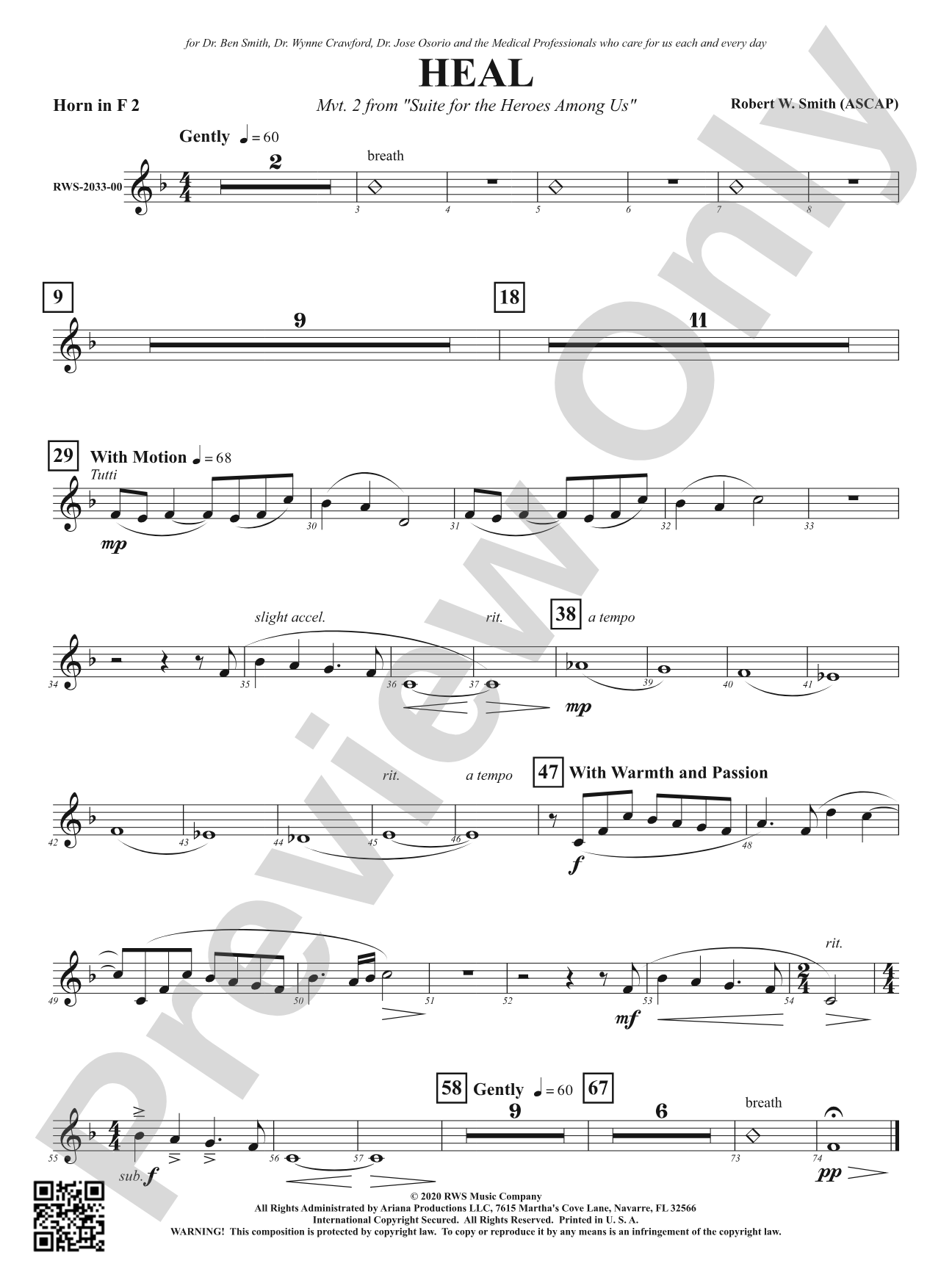 Heal - Mvt. 2 from <i>Suite for the Heroes Among Us</i>: 2nd F Horn