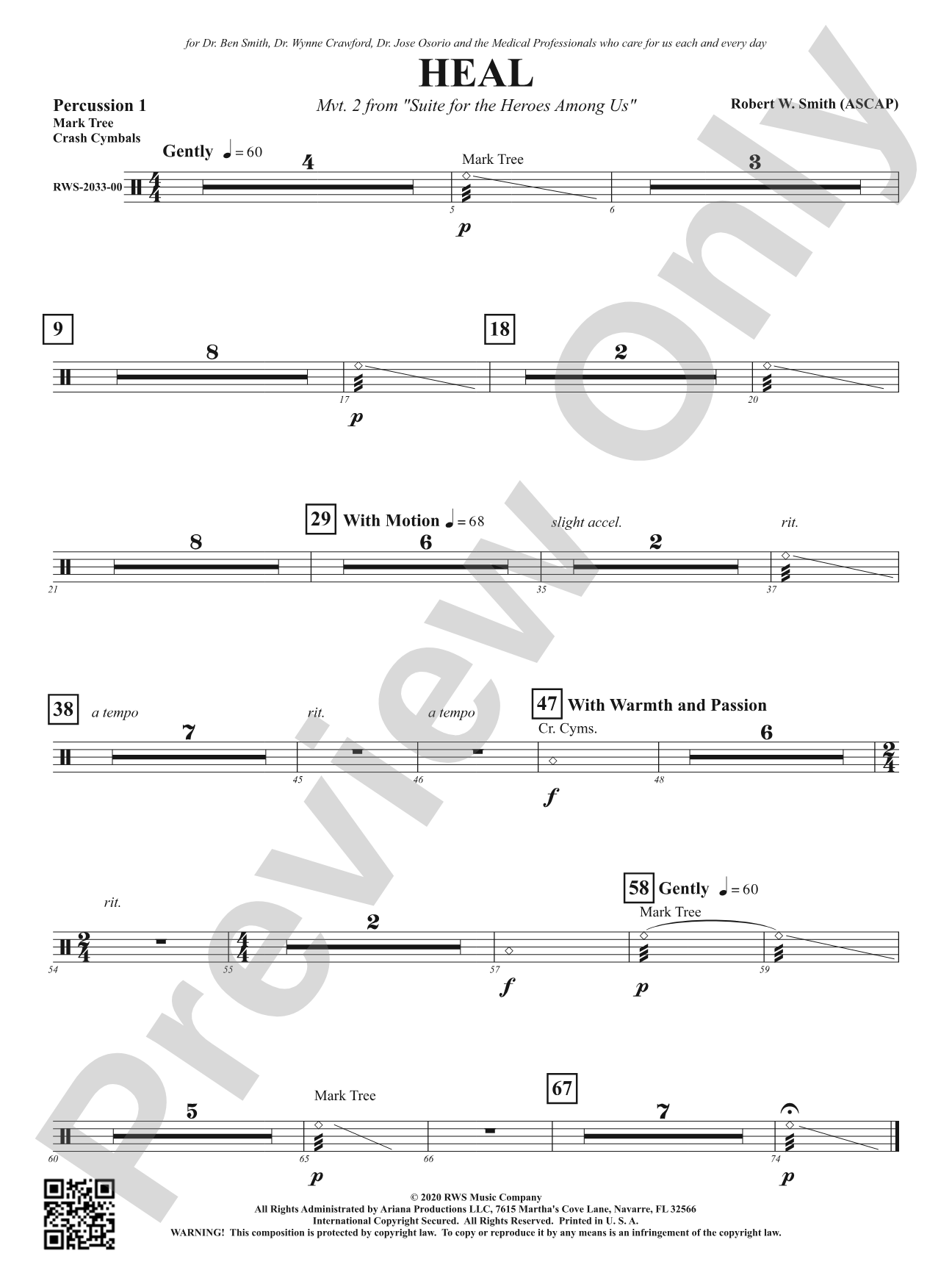 Heal - Mvt. 2 from <i>Suite for the Heroes Among Us</i>: 1st Percussion