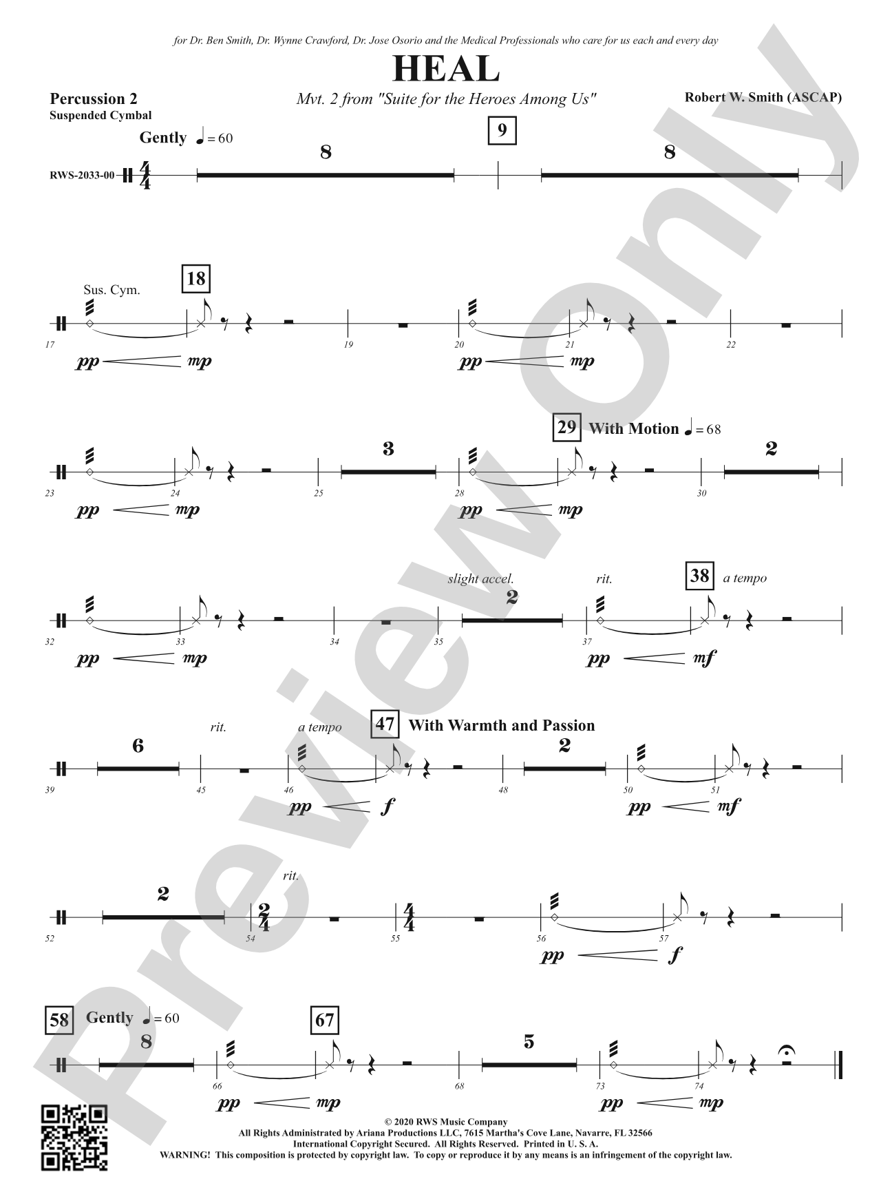 Heal - Mvt. 2 from <i>Suite for the Heroes Among Us</i>: 2nd Percussion