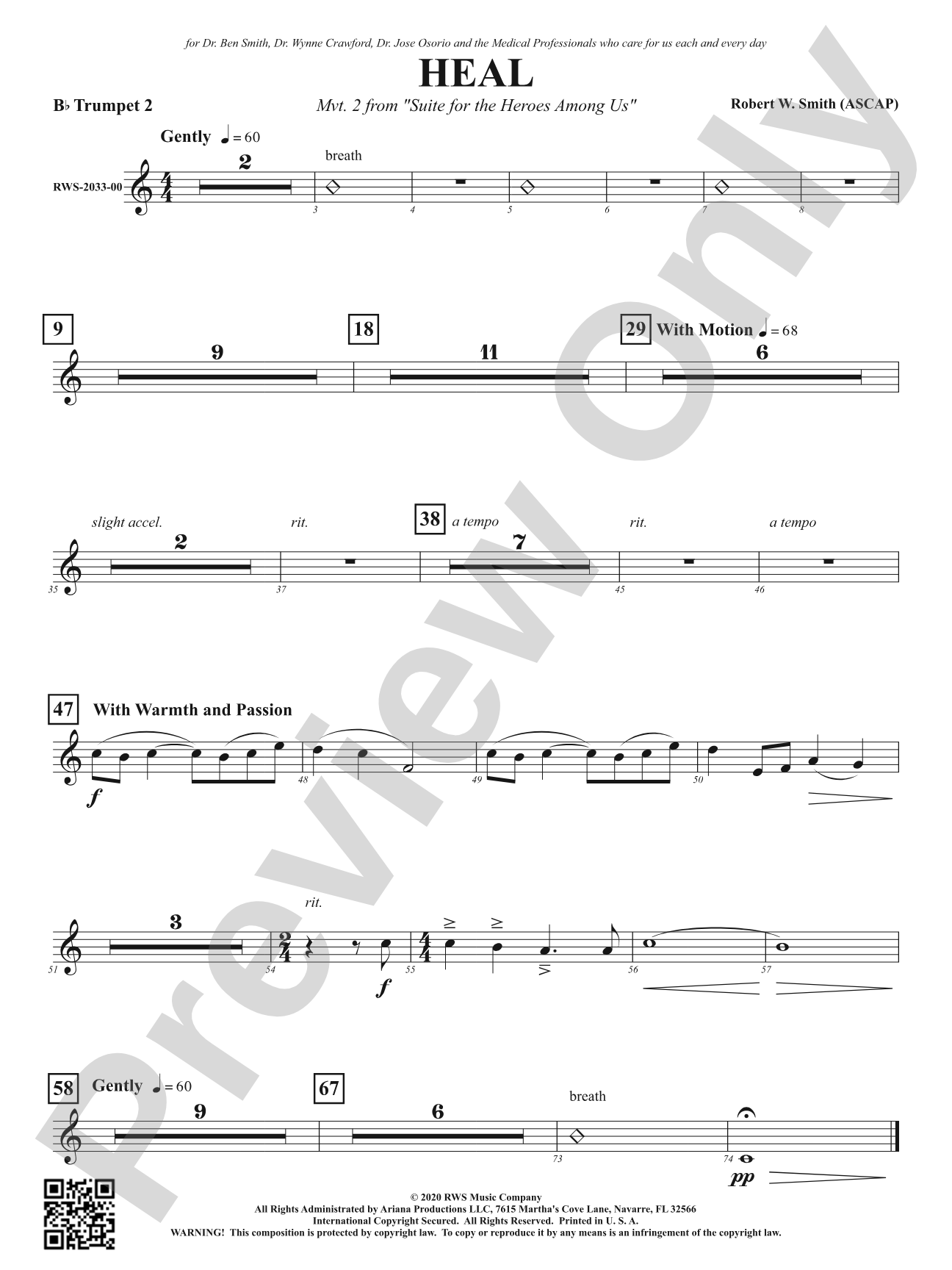 Heal - Mvt. 2 from <i>Suite for the Heroes Among Us</i>: 2nd B-flat Trumpet