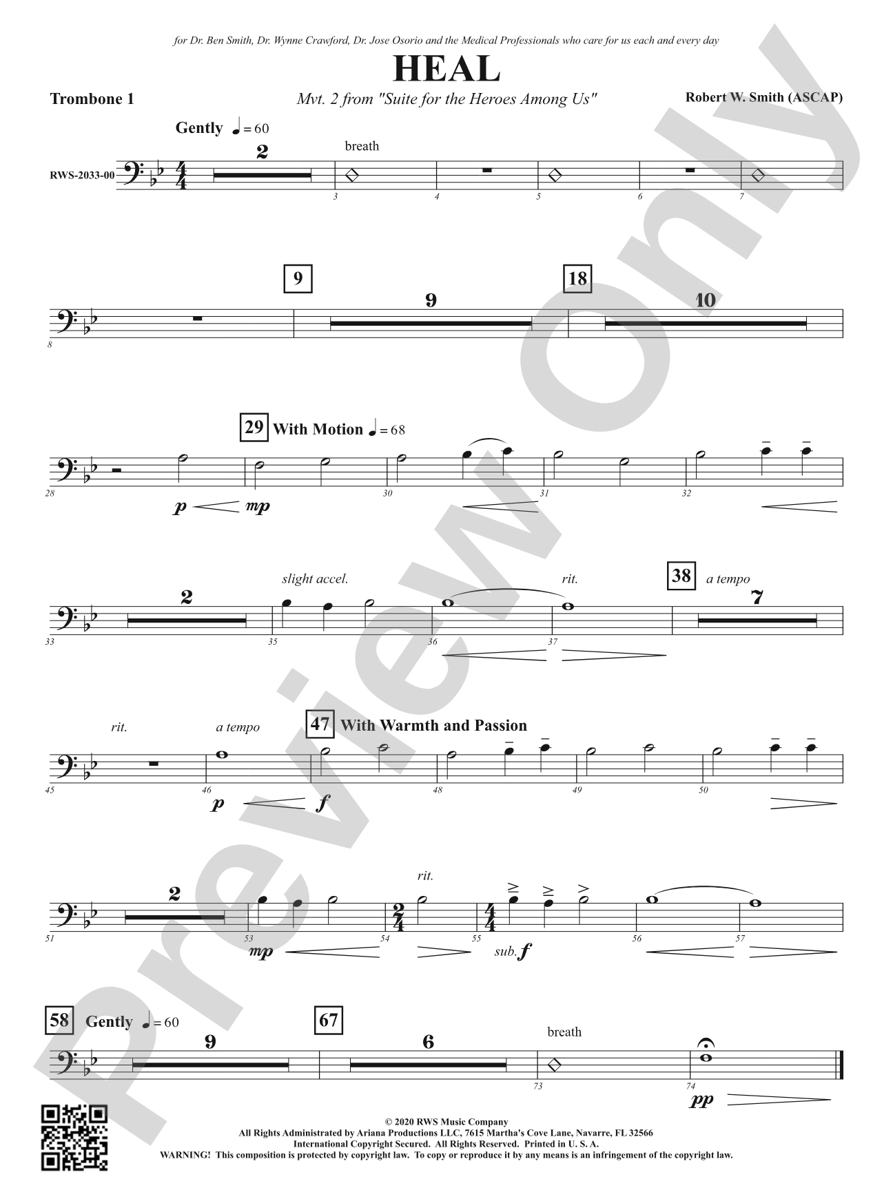 Heal - Mvt. 2 from <i>Suite for the Heroes Among Us</i>: 1st Trombone