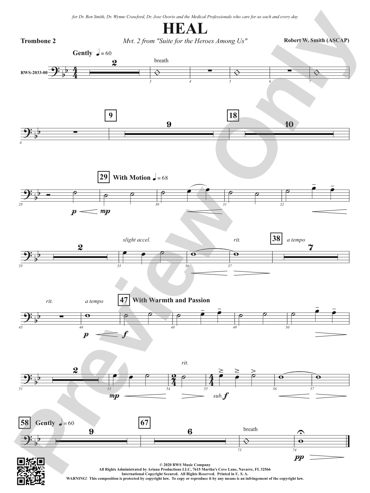 Heal - Mvt. 2 from <i>Suite for the Heroes Among Us</i>: 2nd Trombone