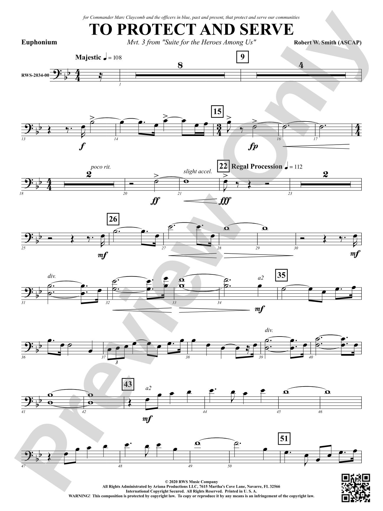 To Protect and Serve - Mvt. 3 from <i>Suite for the Heroes Among Us</i>: Baritone B.C.