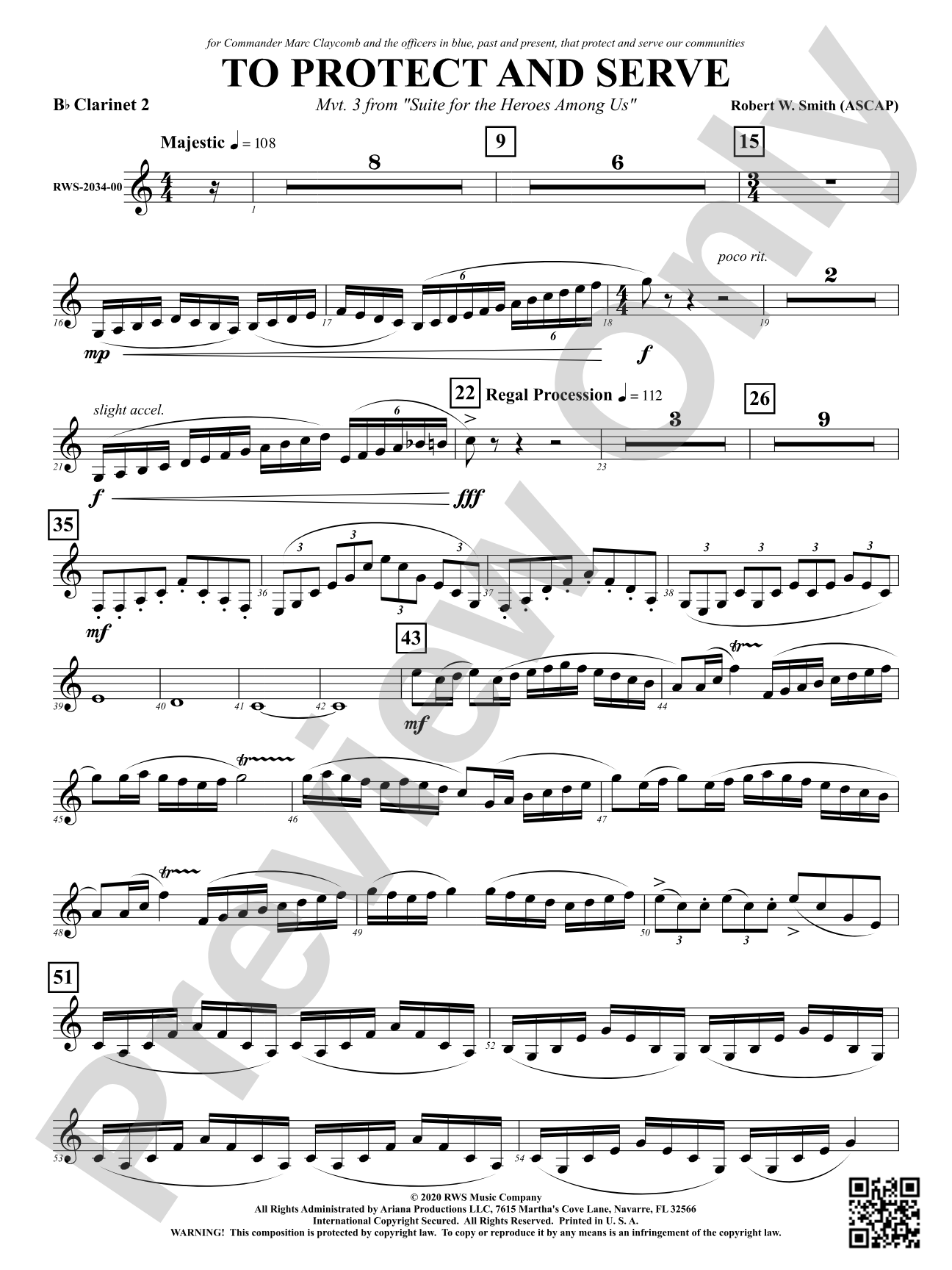 To Protect and Serve - Mvt. 3 from <i>Suite for the Heroes Among Us</i>: 2nd B-flat Clarinet