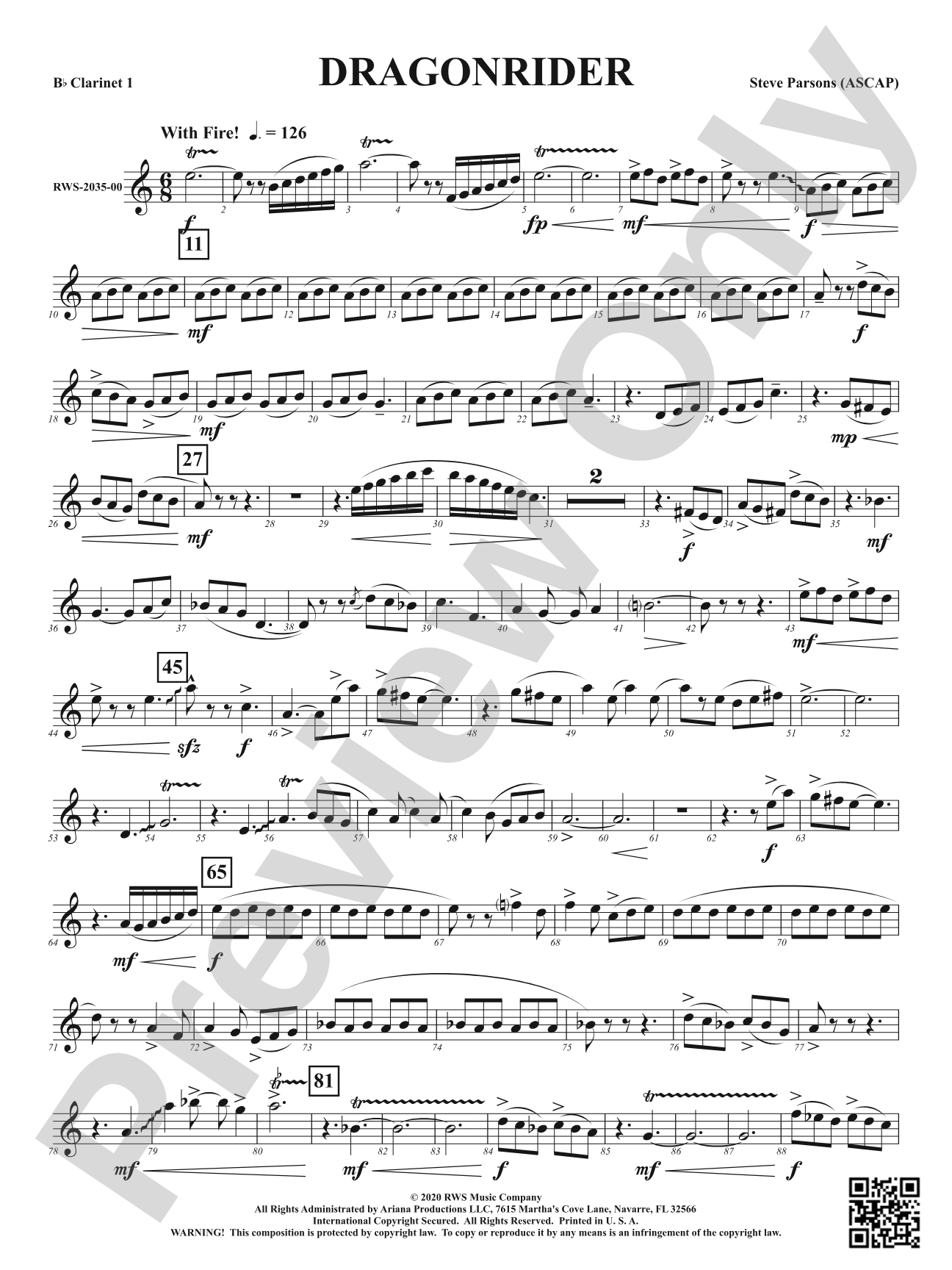 Dragonrider: 1st B-flat Clarinet