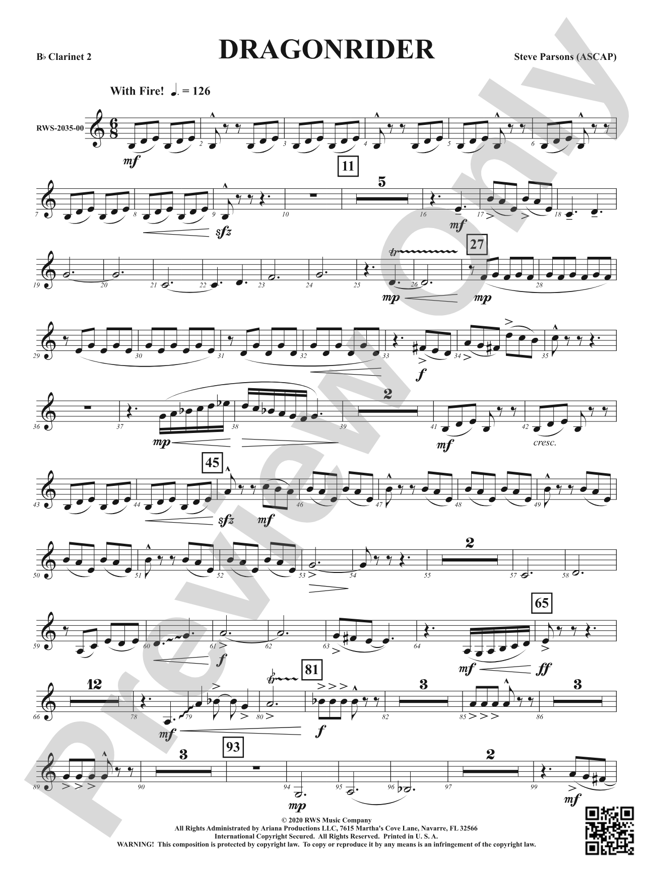 Dragonrider: 2nd B-flat Clarinet