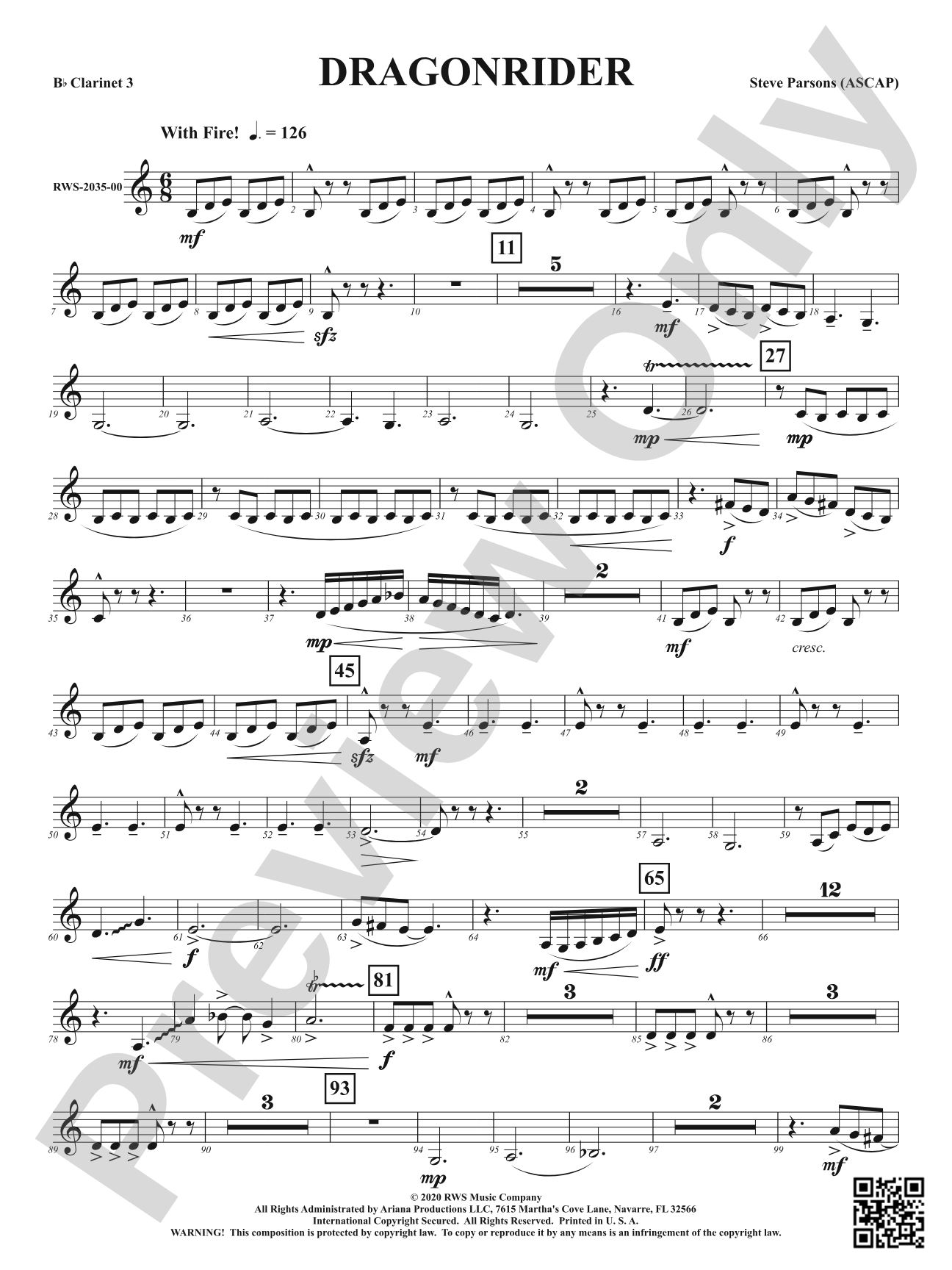 Dragonrider: 3rd B-flat Clarinet