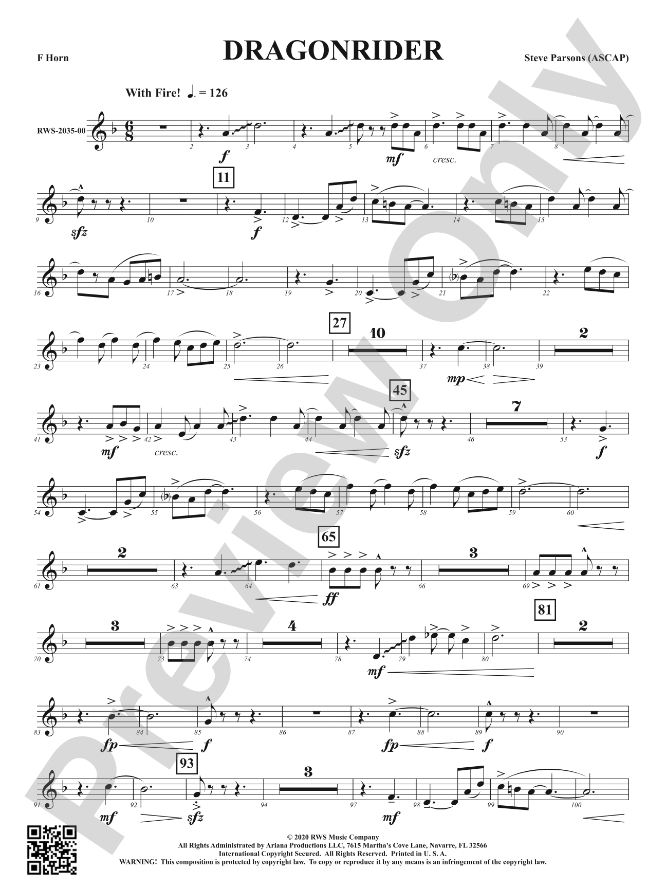 Dragonrider: 1st F Horn