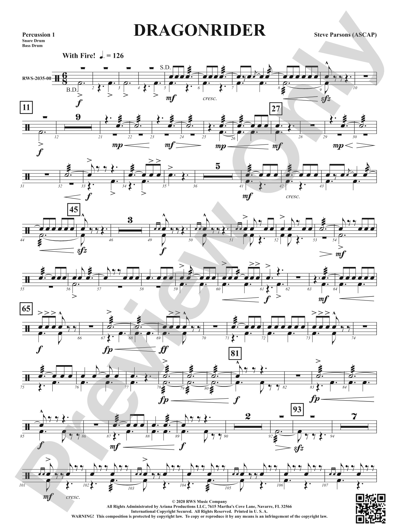 Dragonrider: 1st Percussion