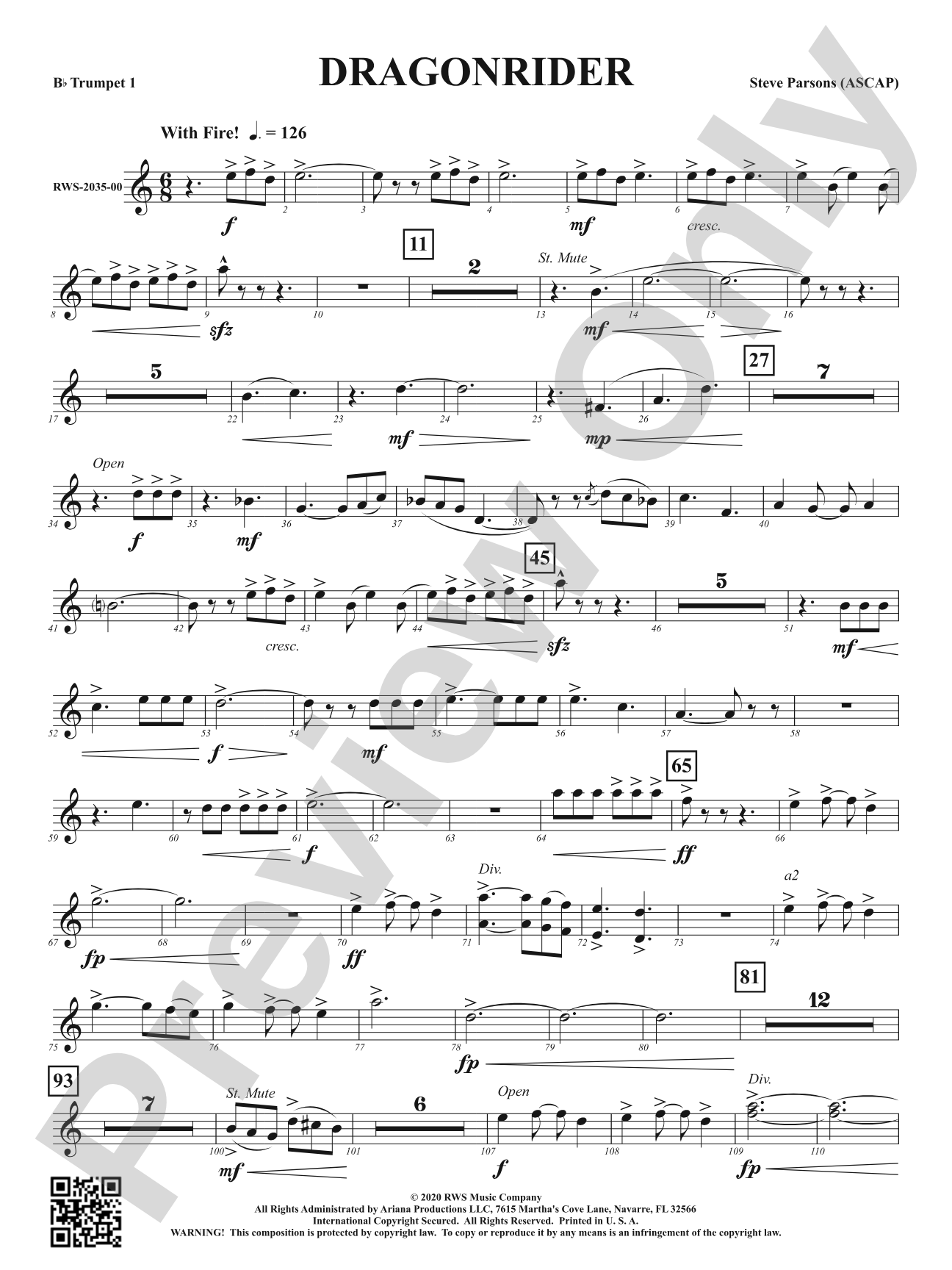 Dragonrider: 1st B-flat Trumpet
