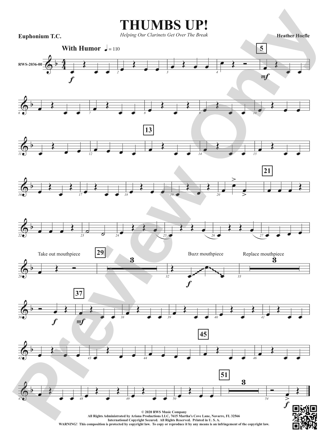 Thumbs Up! - Helping Our Clarinets Get Over the Break: Baritone T.C.