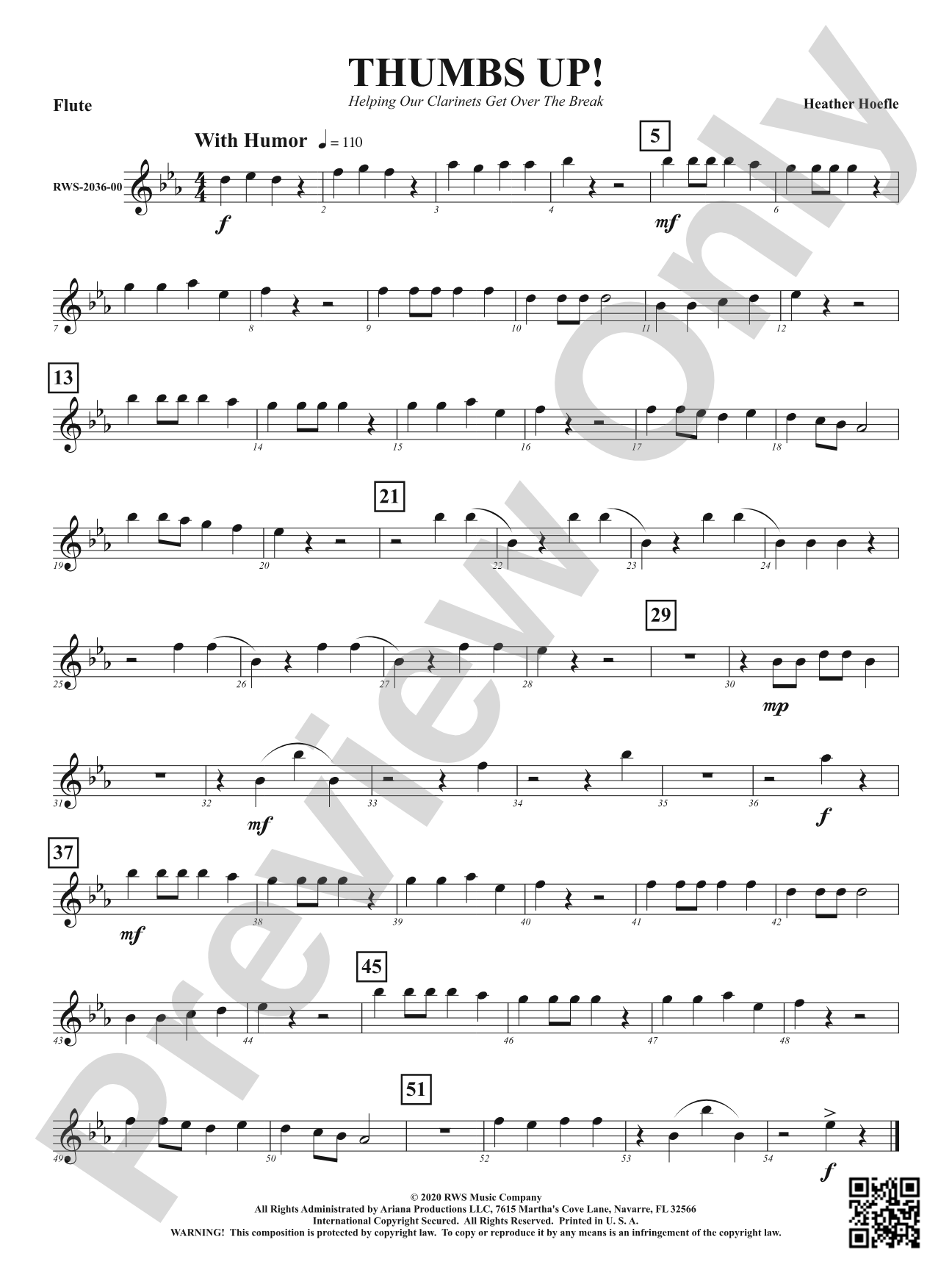 Thumbs Up! - Helping Our Clarinets Get Over the Break: 1st Flute