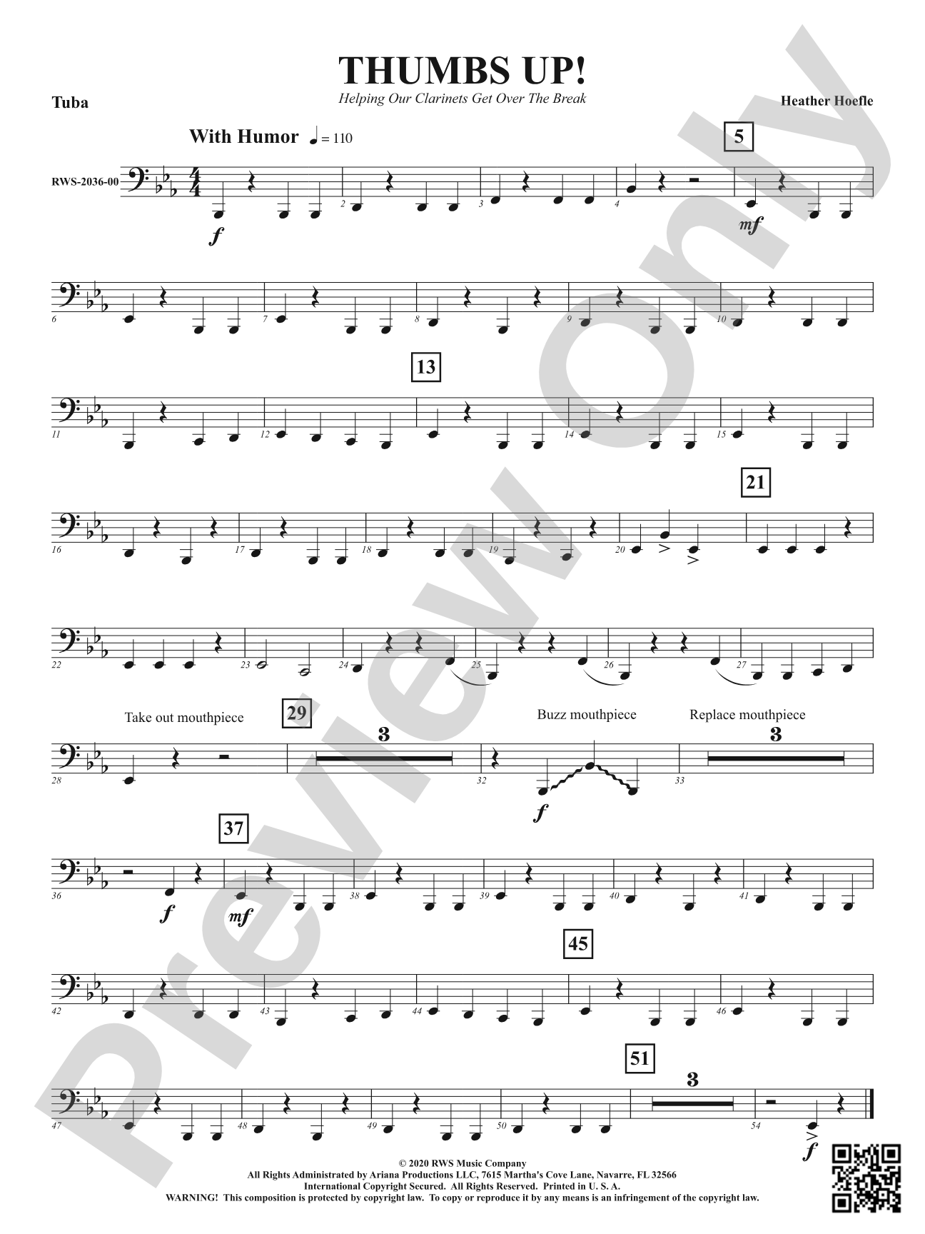 Thumbs Up! - Helping Our Clarinets Get Over the Break: Tuba