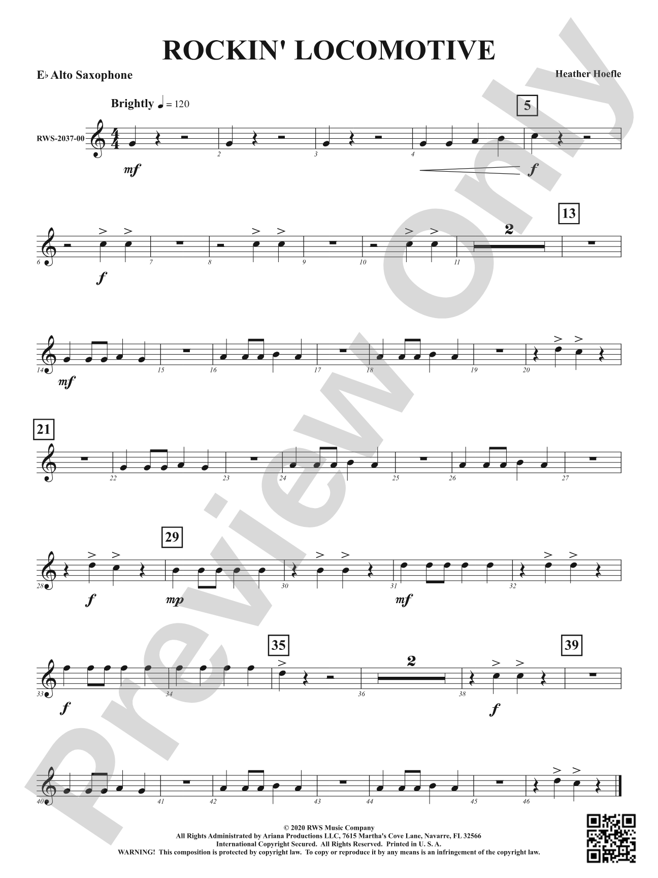Rockin' Locomotive: 1st E-flat Alto Saxophone