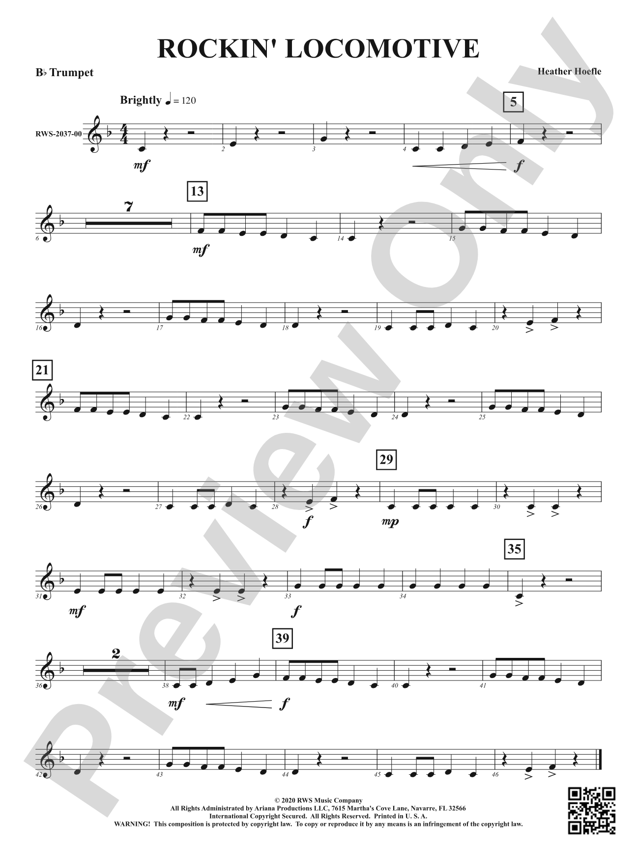 Rockin' Locomotive: 1st B-flat Trumpet