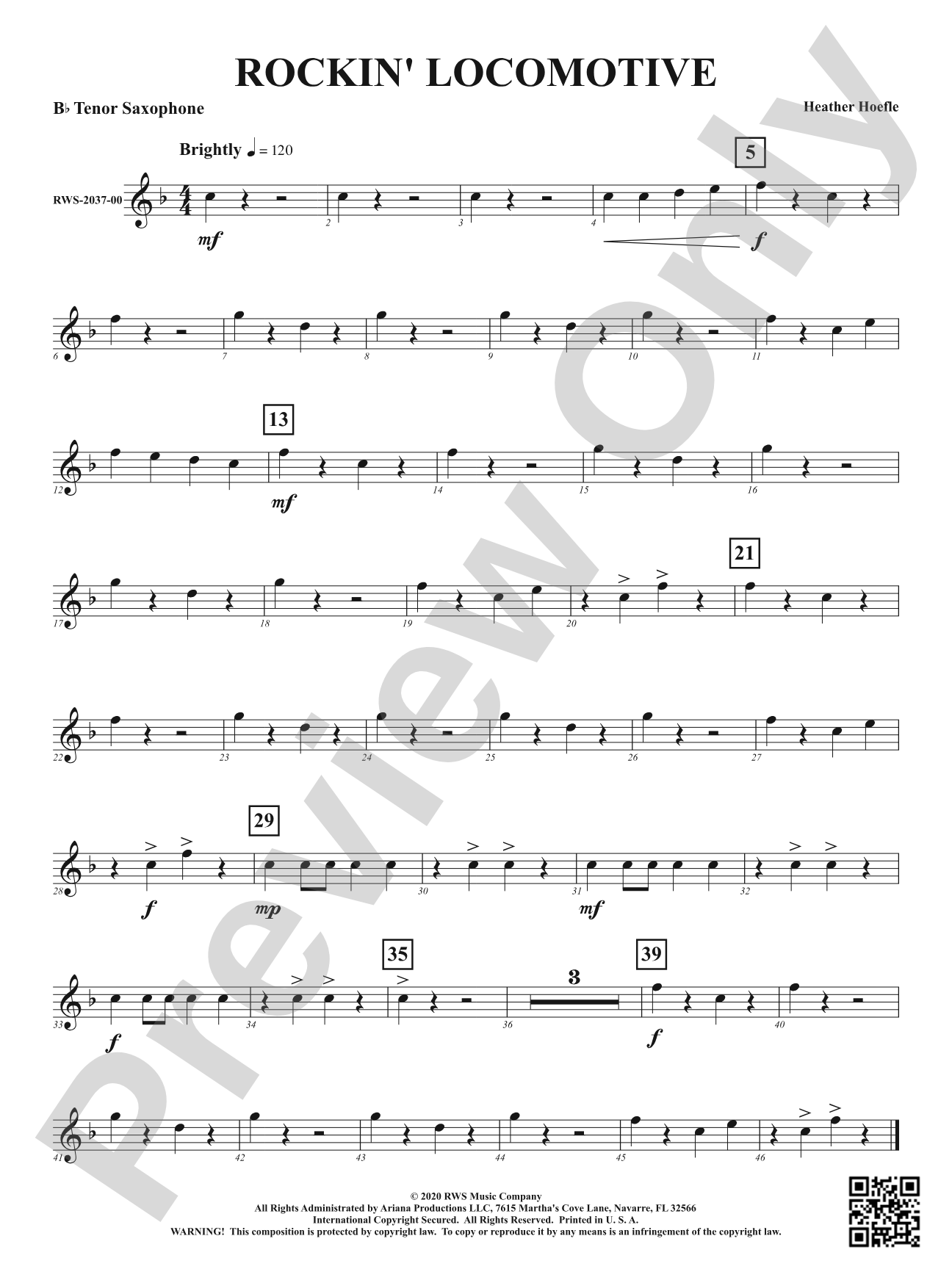 Rockin' Locomotive: B-flat Tenor Saxophone
