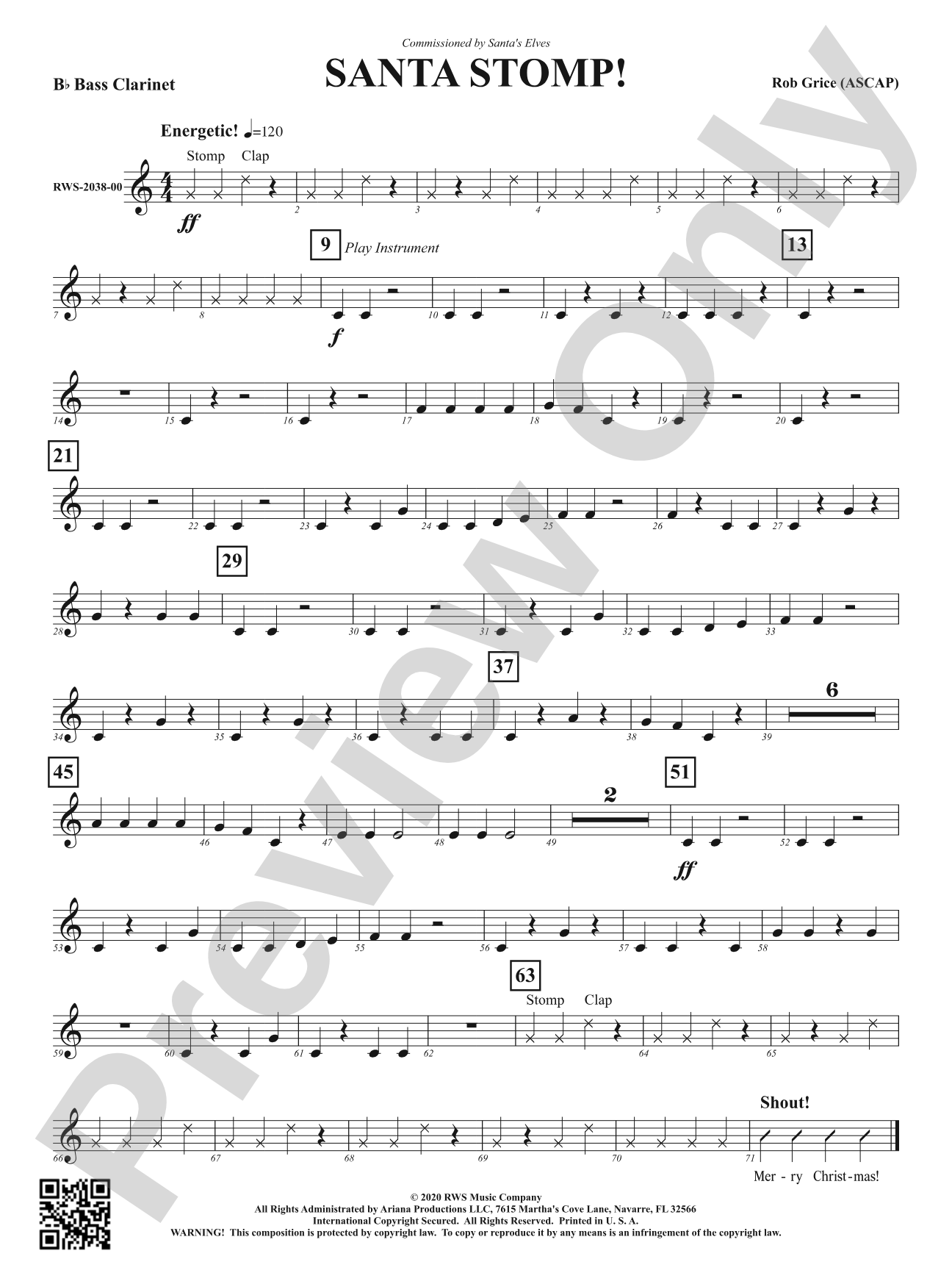 Santa Stomp!: B-flat Bass Clarinet
