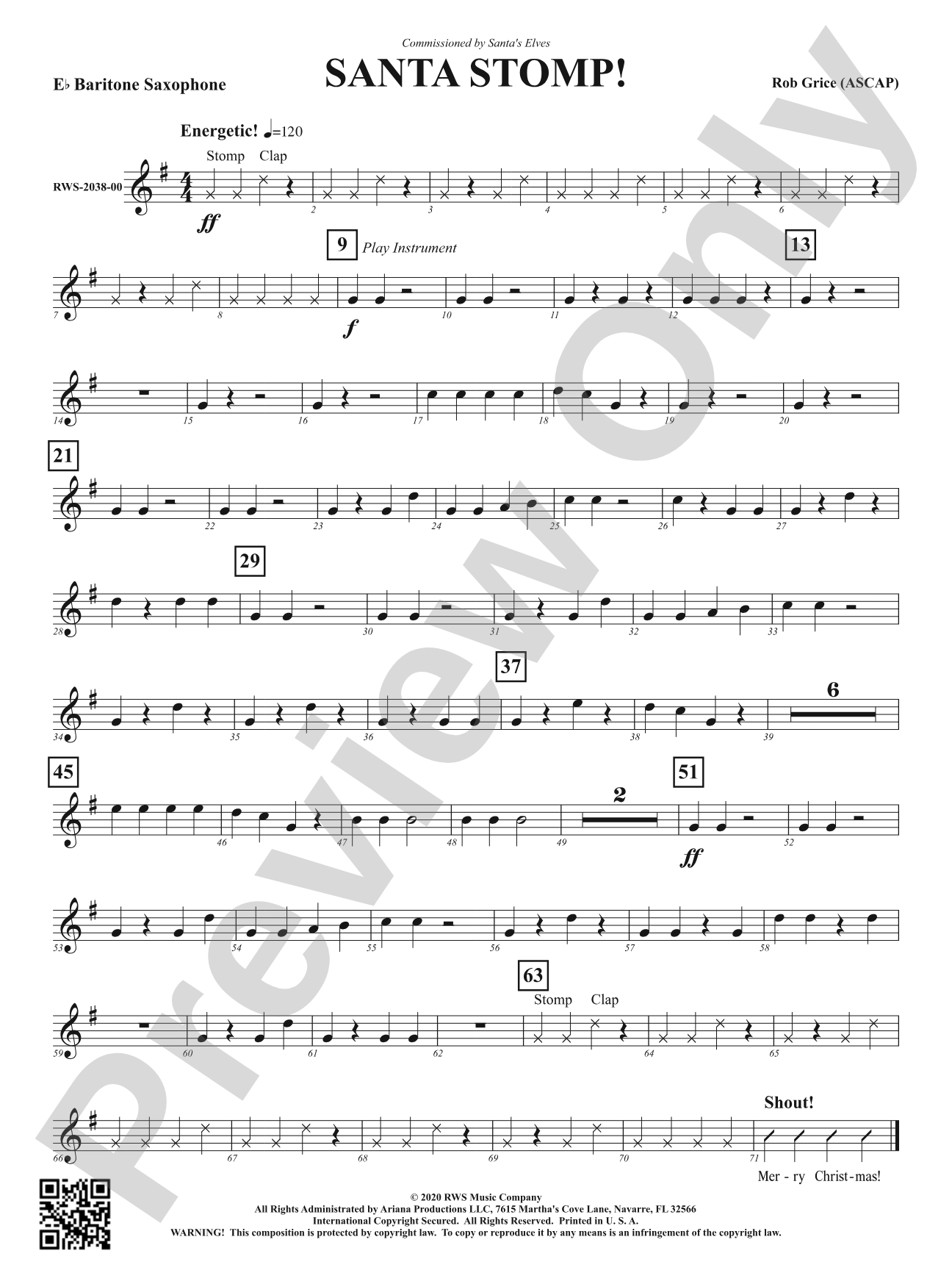 Santa Stomp!: E-flat Baritone Saxophone