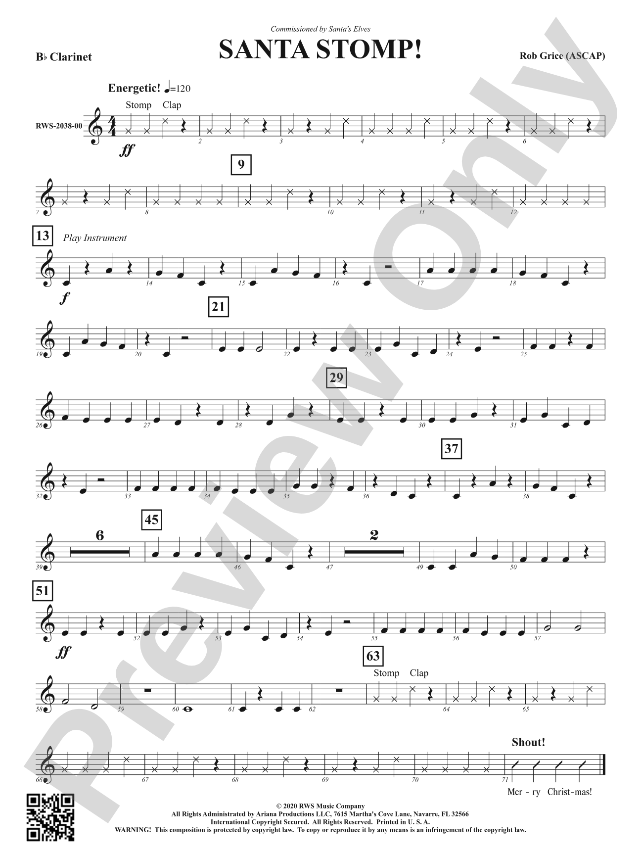 Santa Stomp!: 1st B-flat Clarinet