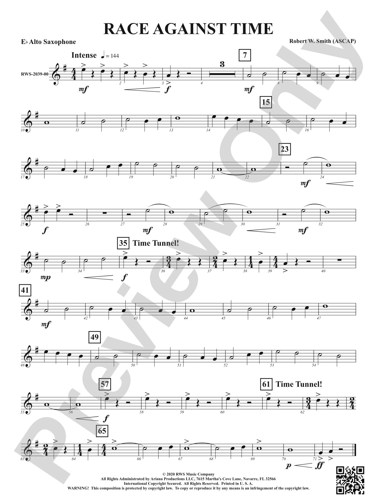 Race Against Time: 1st E-flat Alto Saxophone
