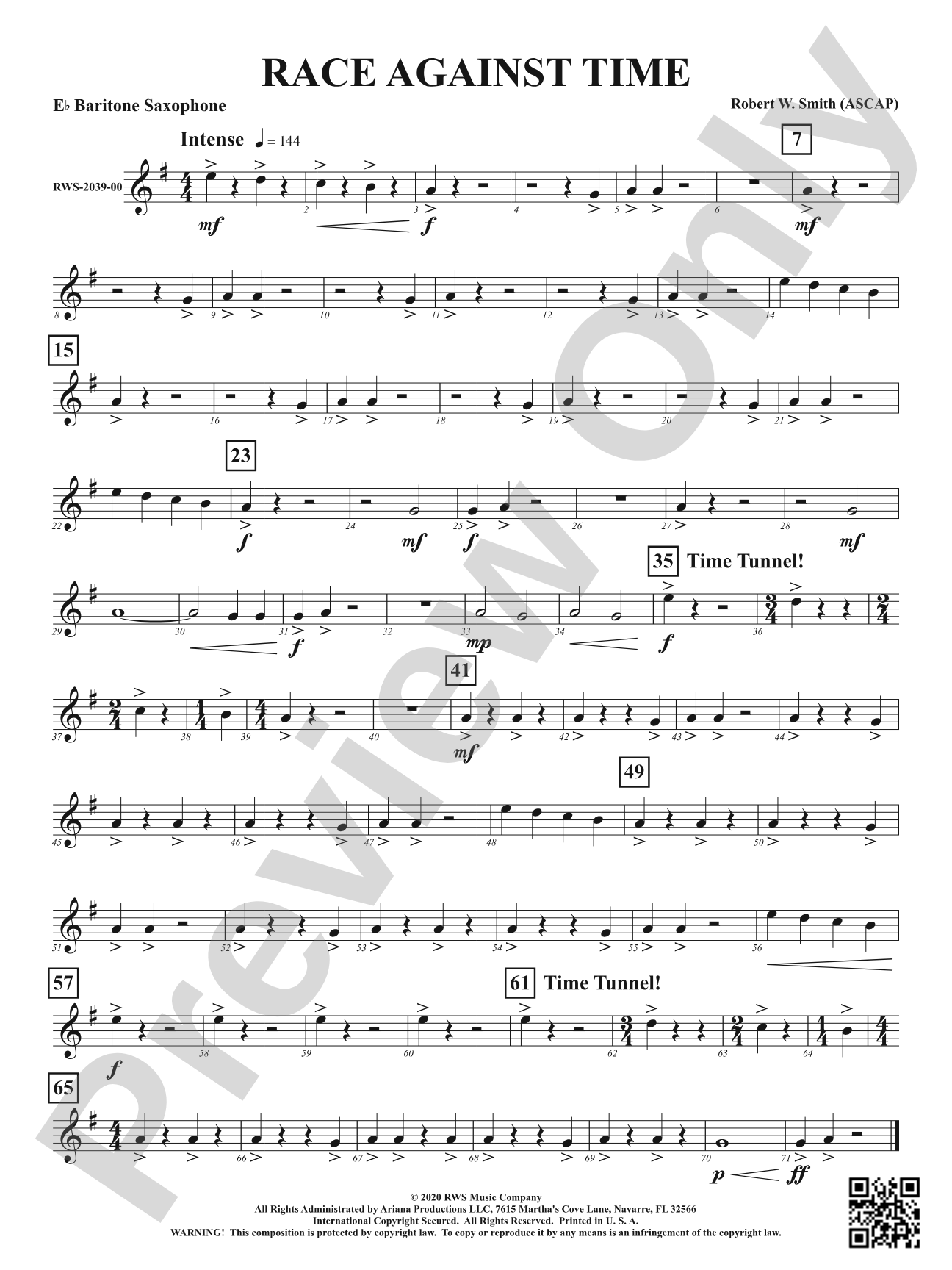 Race Against Time: E-flat Baritone Saxophone