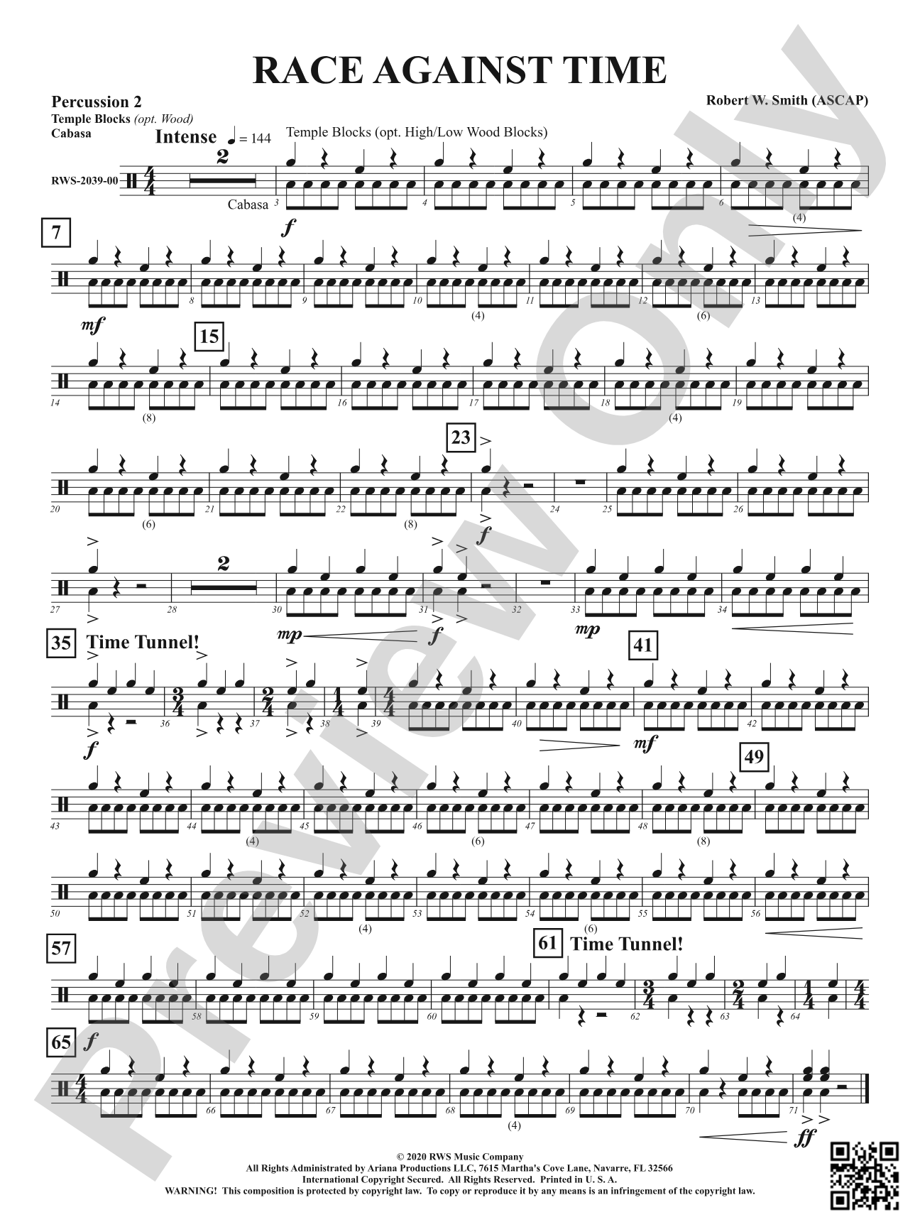 Race Against Time: 2nd Percussion