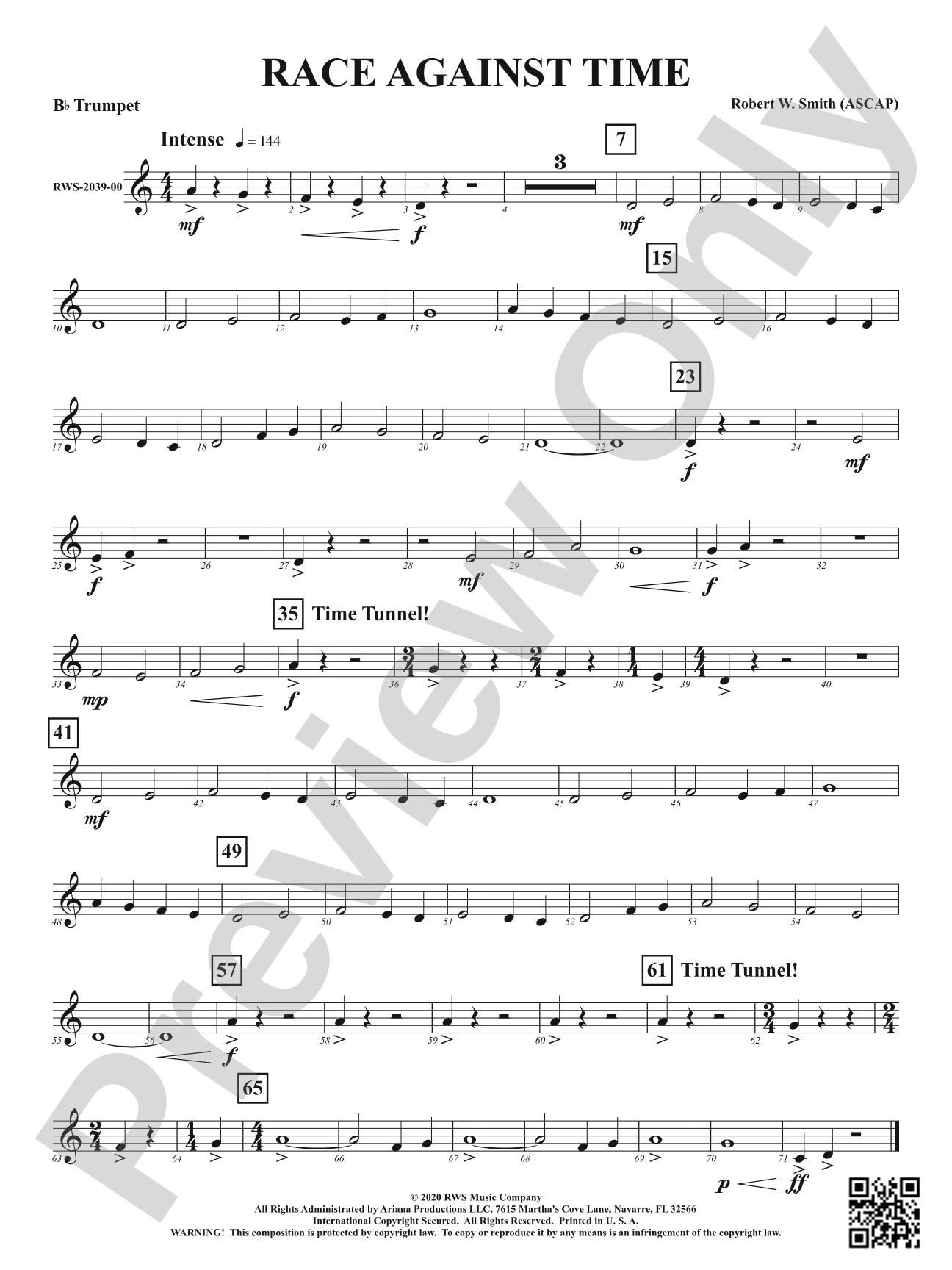 Race Against Time: 1st B-flat Trumpet