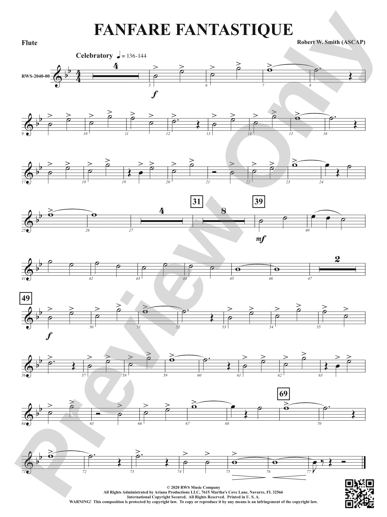 Fanfare Fantastique: 1st Flute