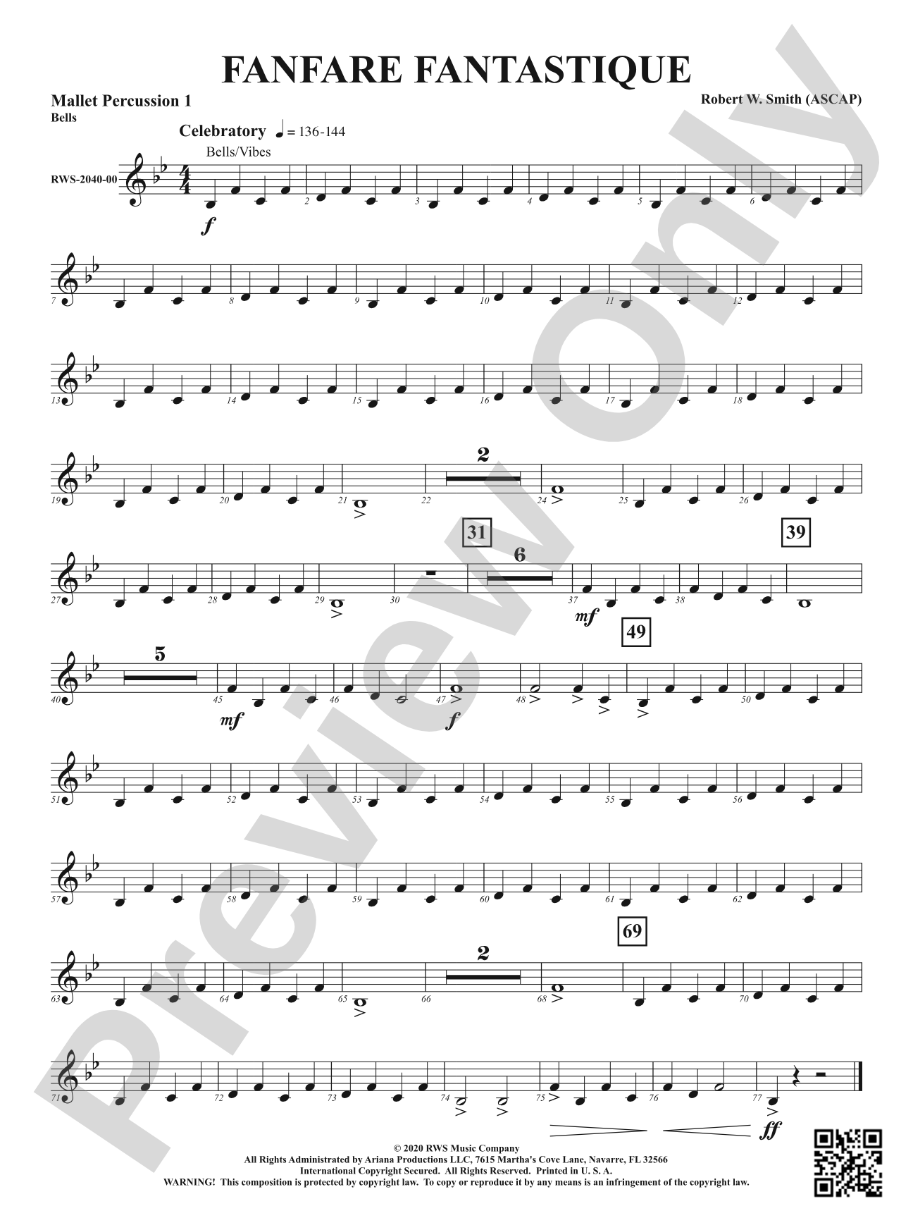 Fanfare Fantastique: 1st Mallet Percussion