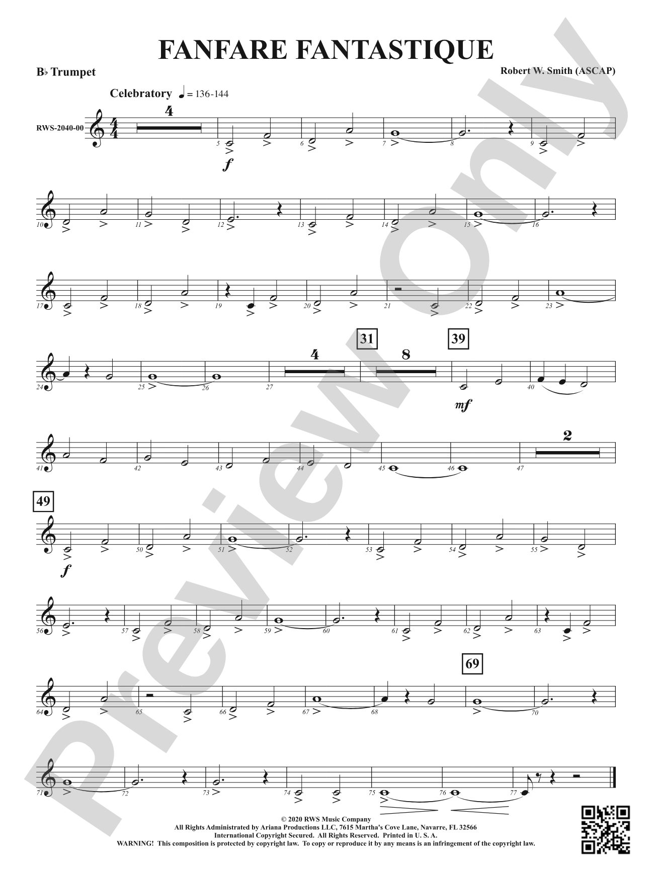 Fanfare Fantastique: 1st B-flat Trumpet