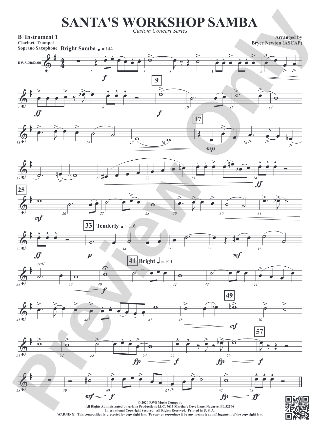 Santa's Workshop Samba: Part 1 - B-flat Instruments
