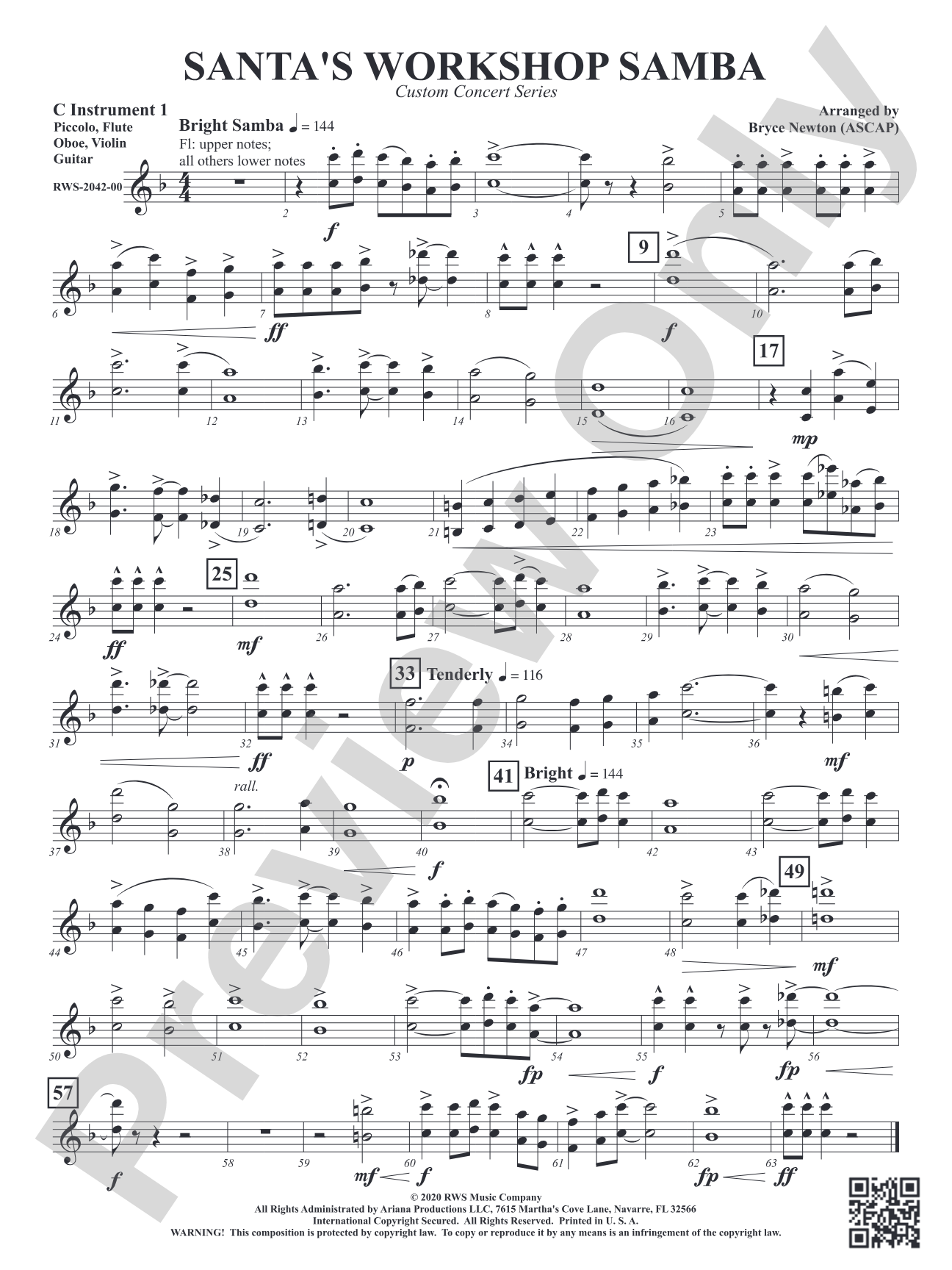 Santa's Workshop Samba: Part 1 - C Instruments T.C.