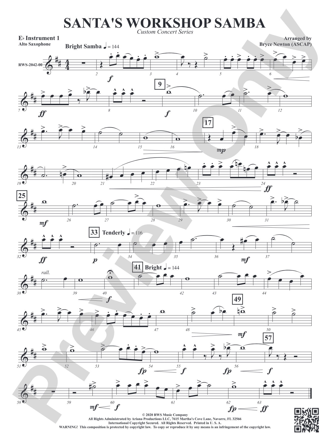 Santa's Workshop Samba: Part 1 - E-flat Instruments
