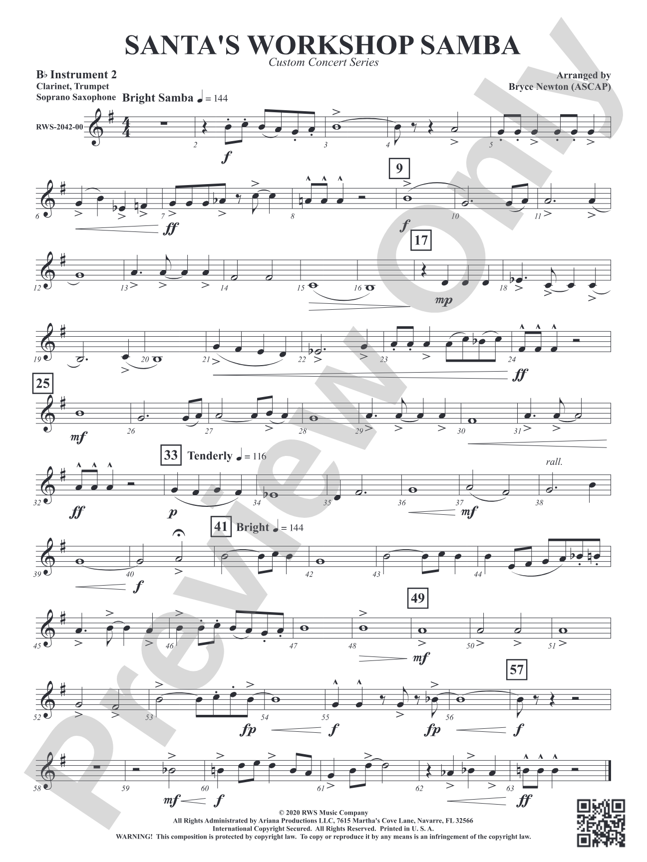 Santa's Workshop Samba: Part 2 - B-flat Instruments