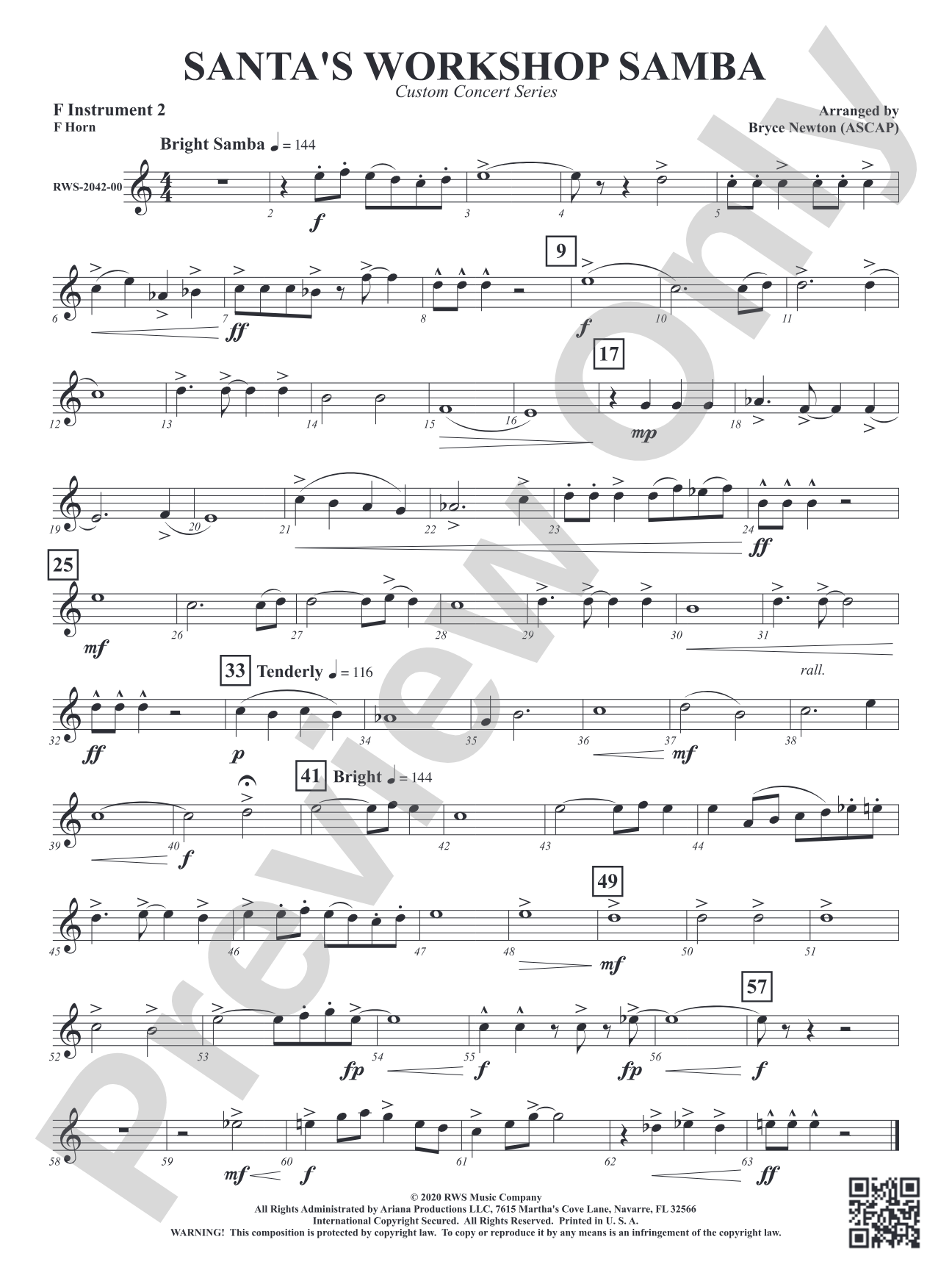 Santa's Workshop Samba: Part 2 - F Instruments