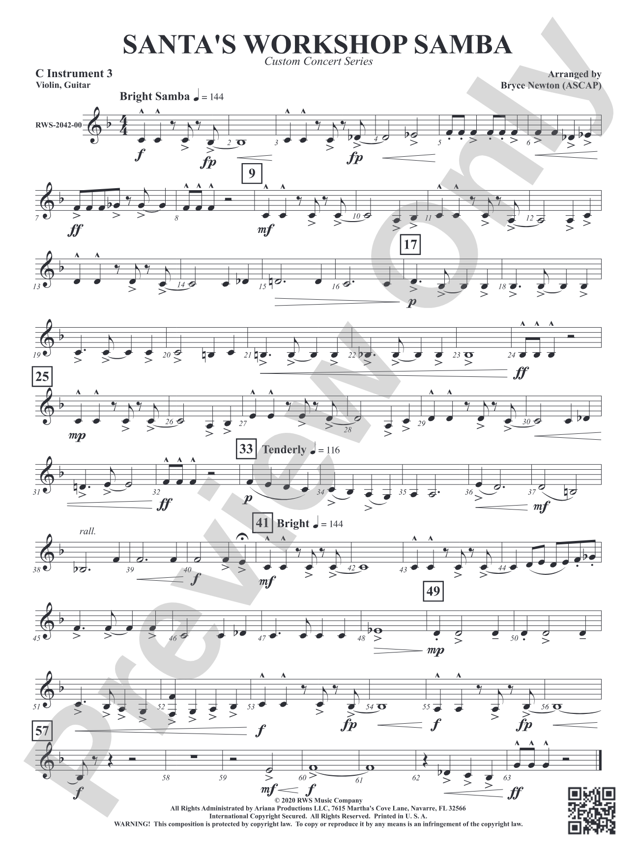 Santa's Workshop Samba: Part 3 - C Instruments T.C.