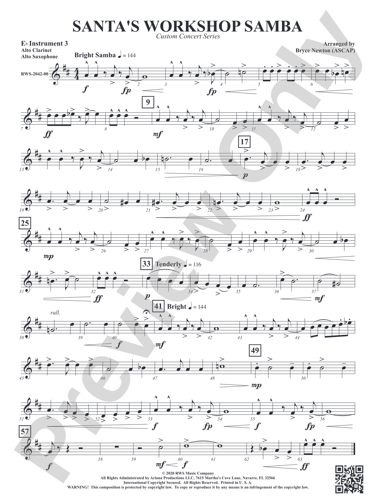 Santa's Workshop Samba: Part 3 - E-flat Instruments