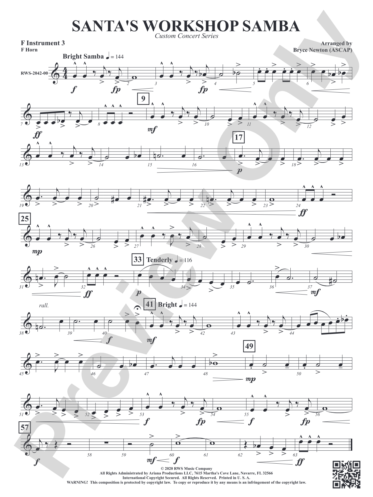 Santa's Workshop Samba: Part 3 - F Instruments