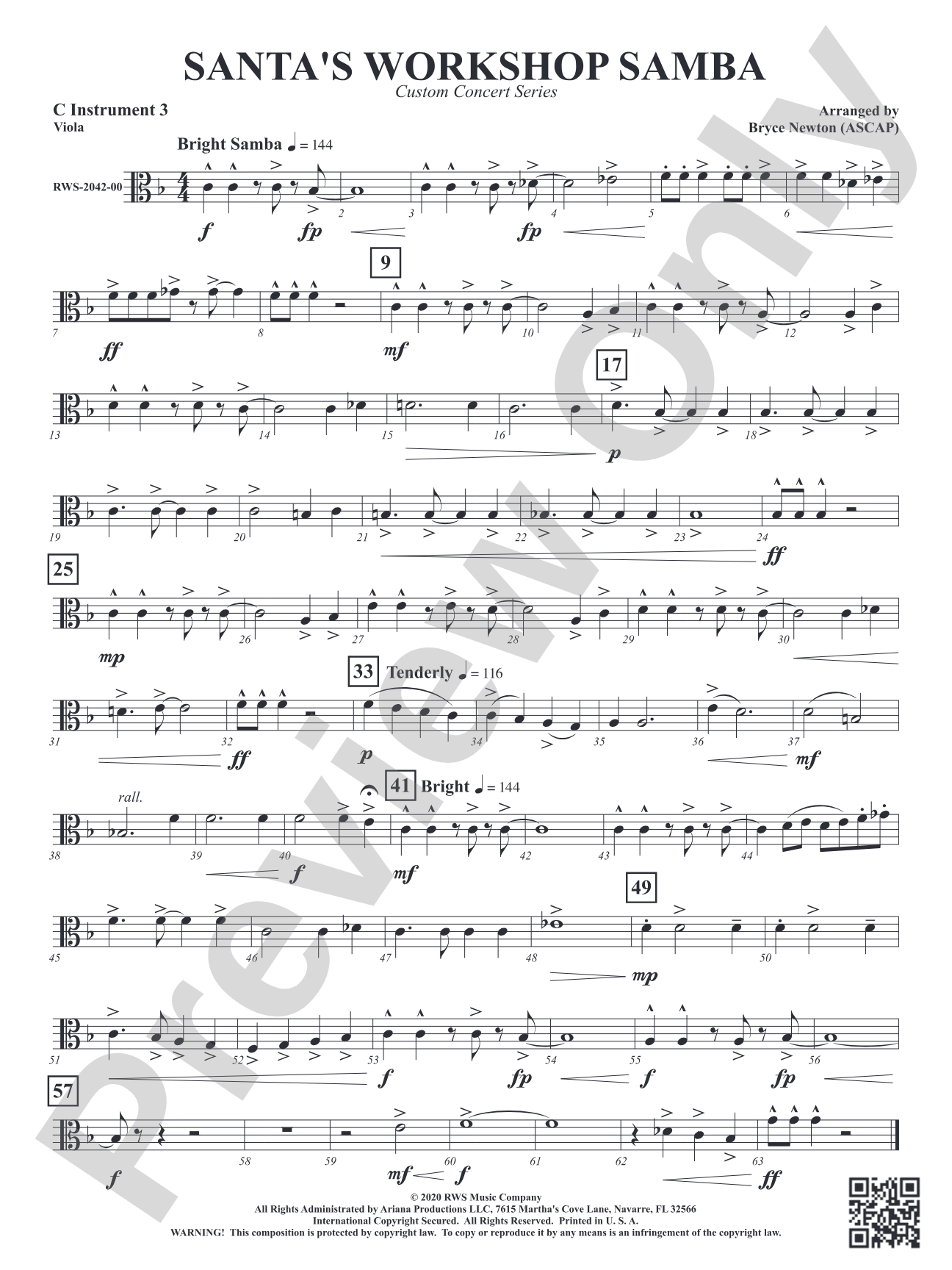 Santa's Workshop Samba: Part 3 - Viola