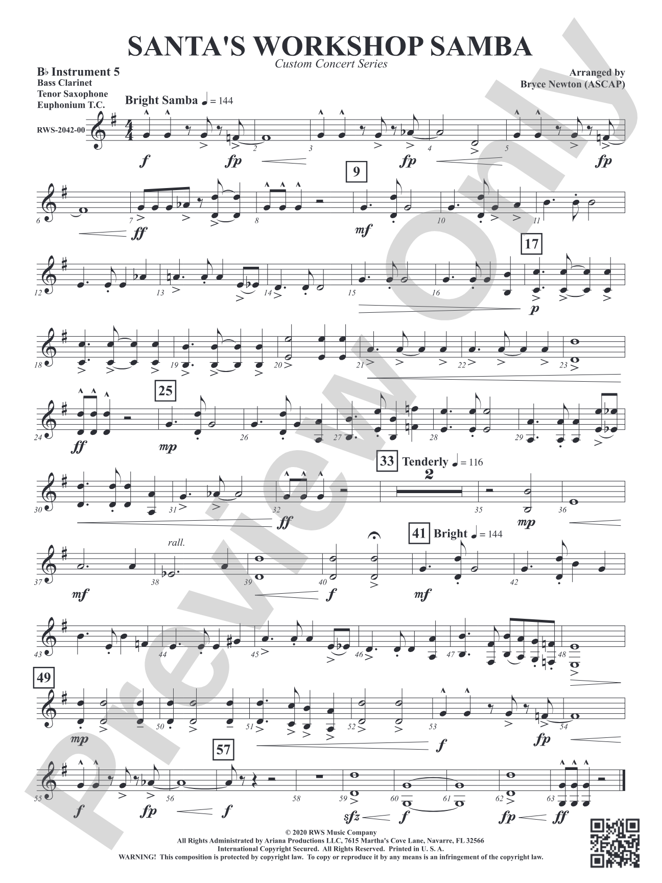 Santa's Workshop Samba: Part 5 - B-flat Instruments