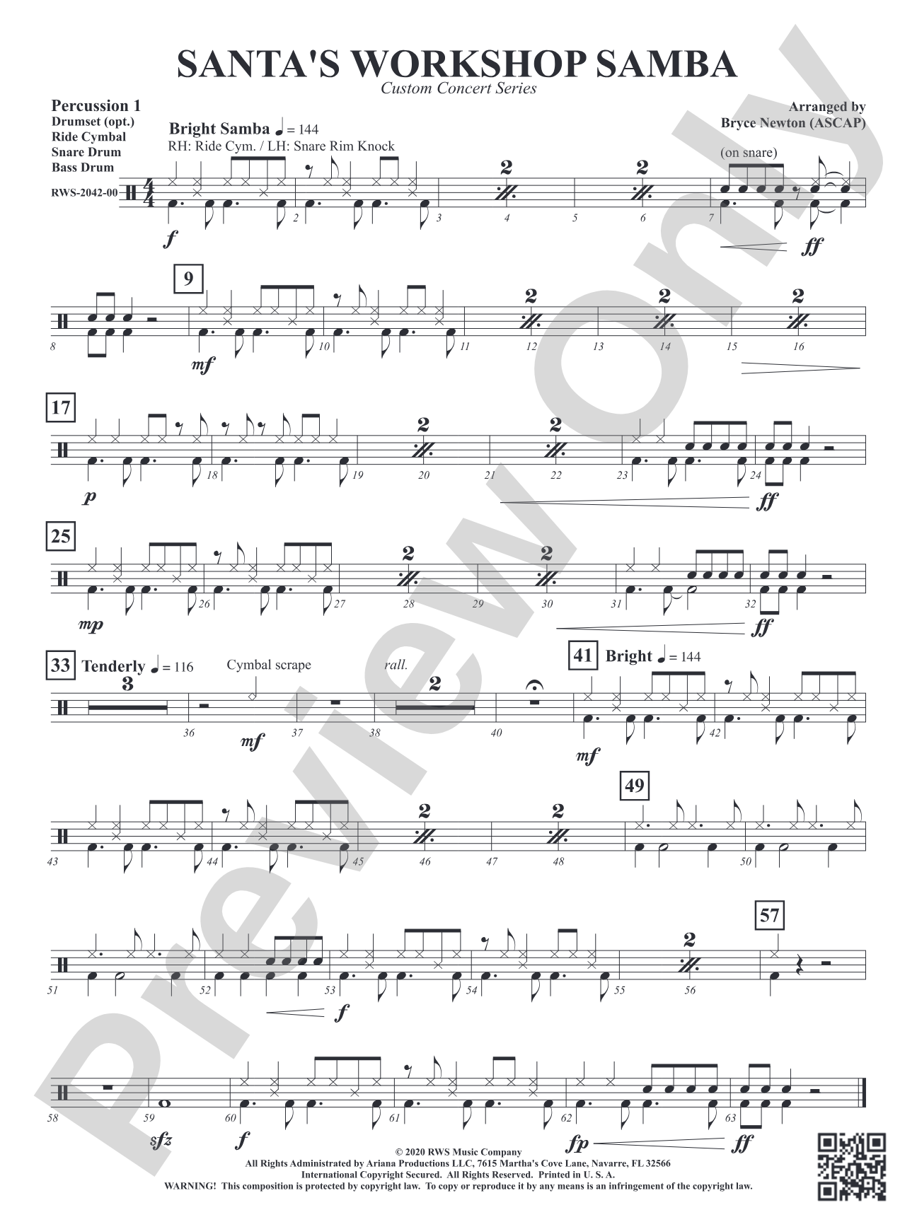Santa's Workshop Samba: 1st Percussion